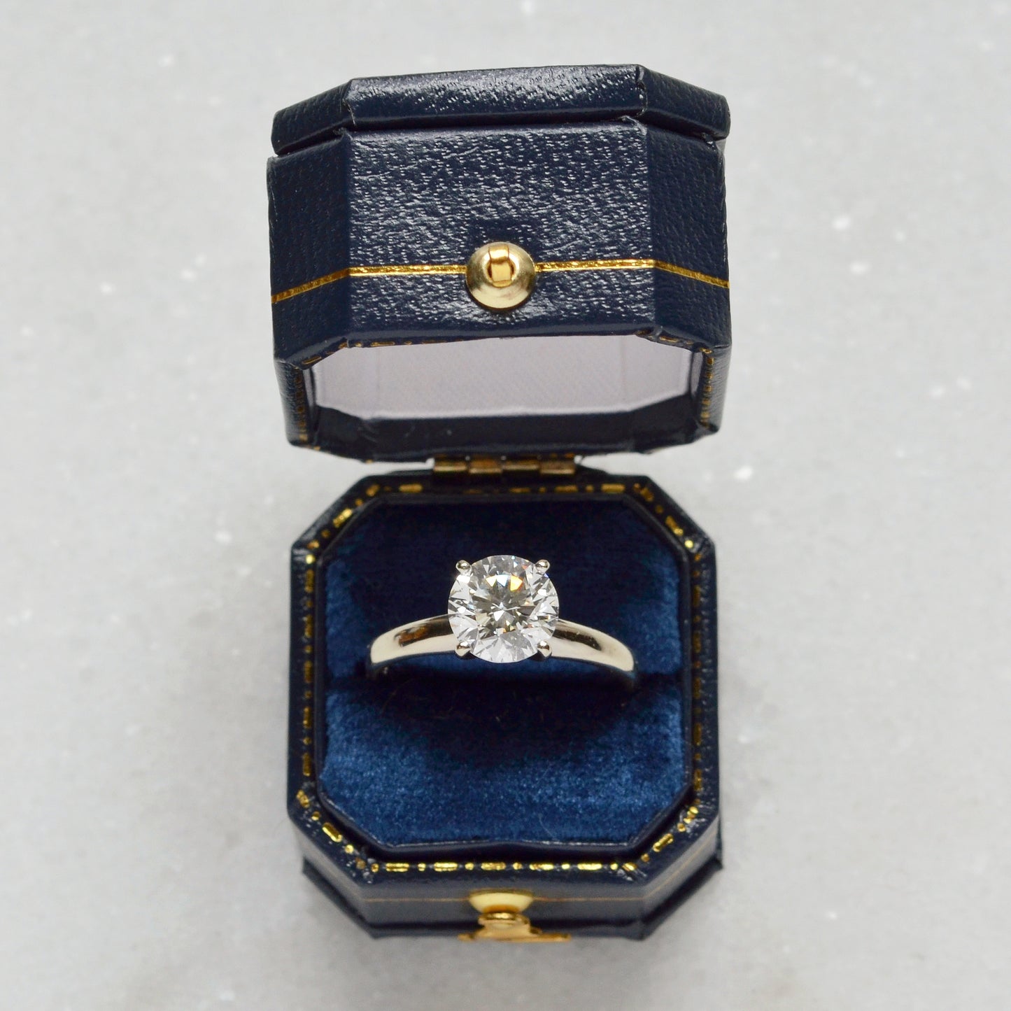 1.45 Carat Diamond and 14k White Gold Engagement Ring
