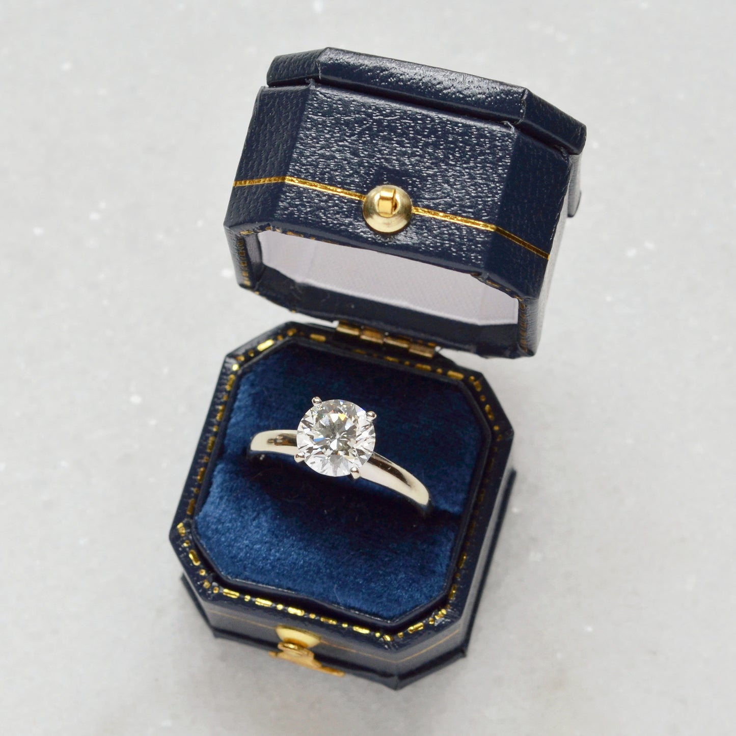1.45 Carat Diamond and 14k White Gold Engagement Ring