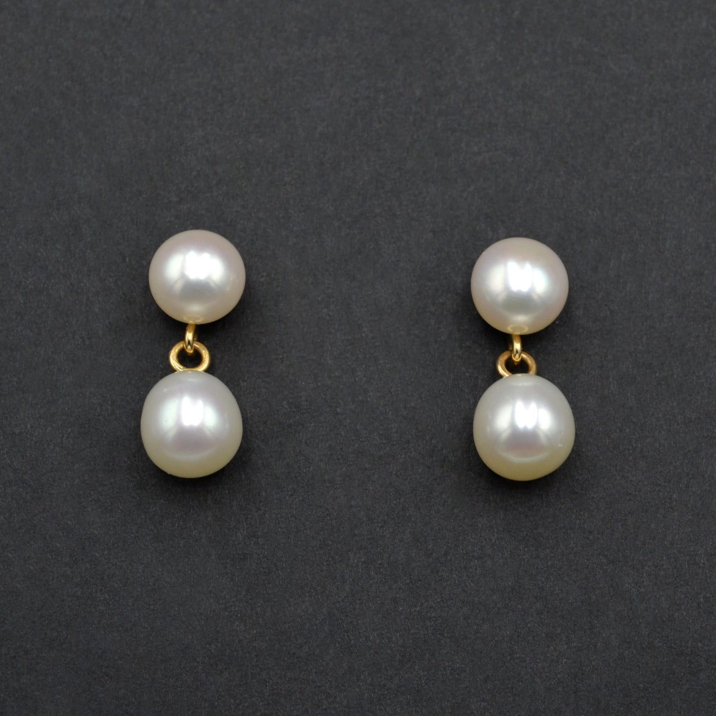 Vintage 14k Pearl and Gold Drop Earrings
