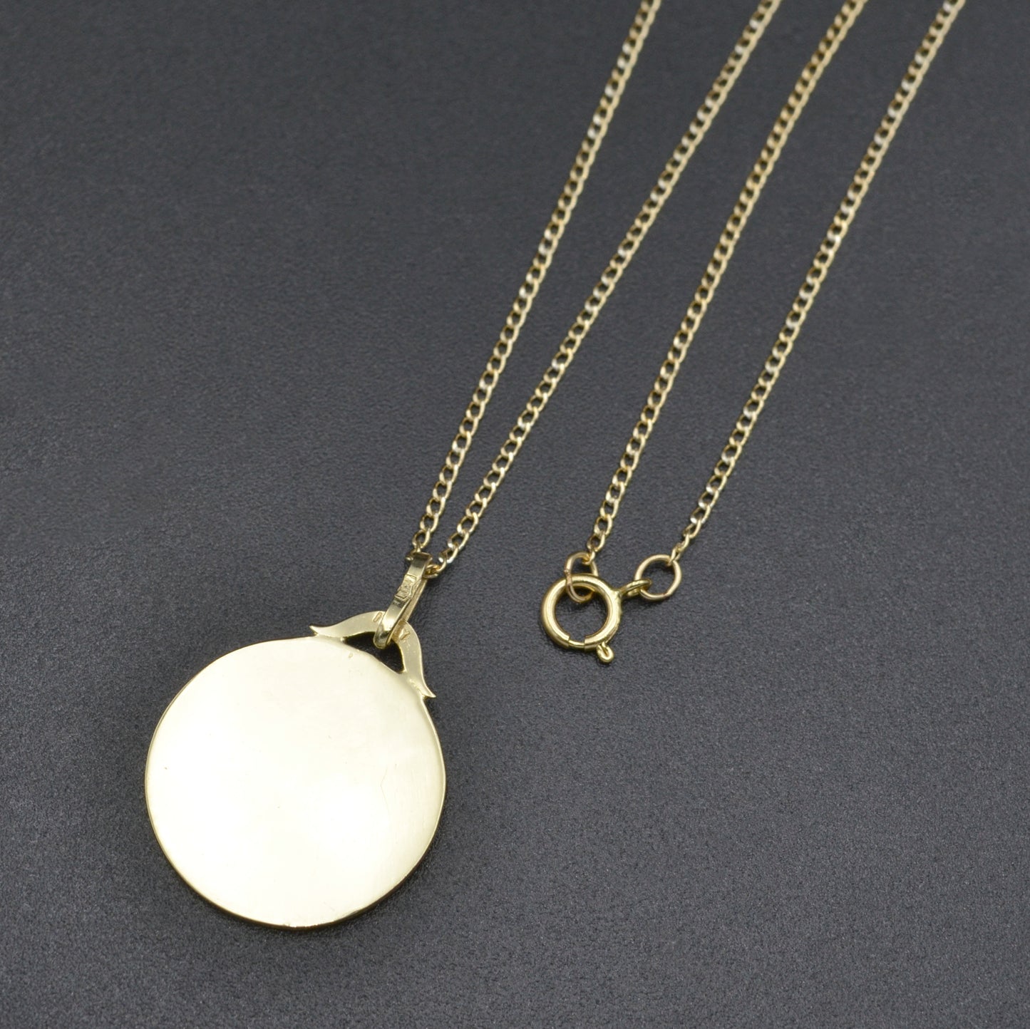 Vintage 14k Italian Gold Aquarius Zodiac Astrology Pendant Necklace