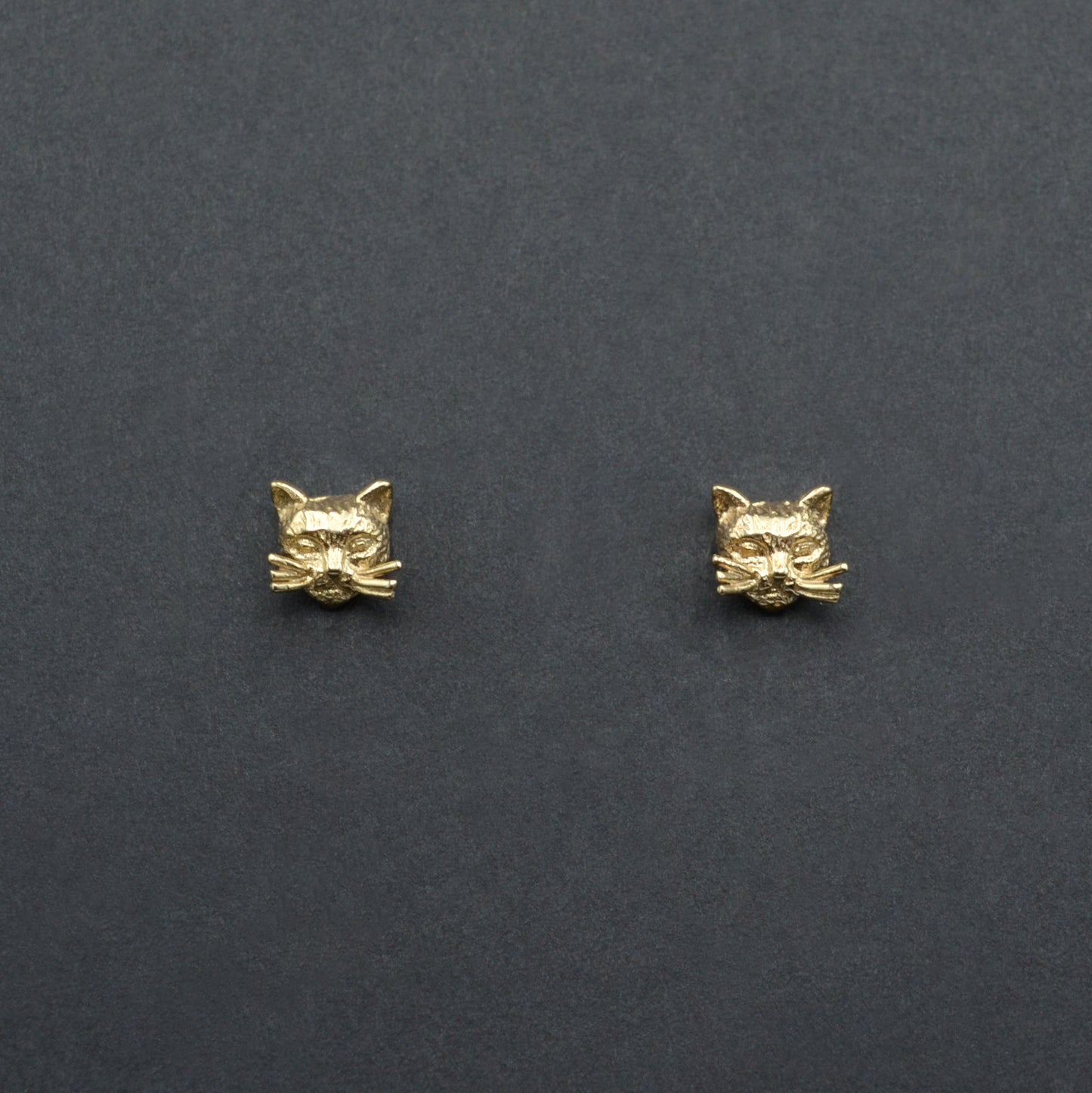 Vintage 14k Gold Cat Post Earrings