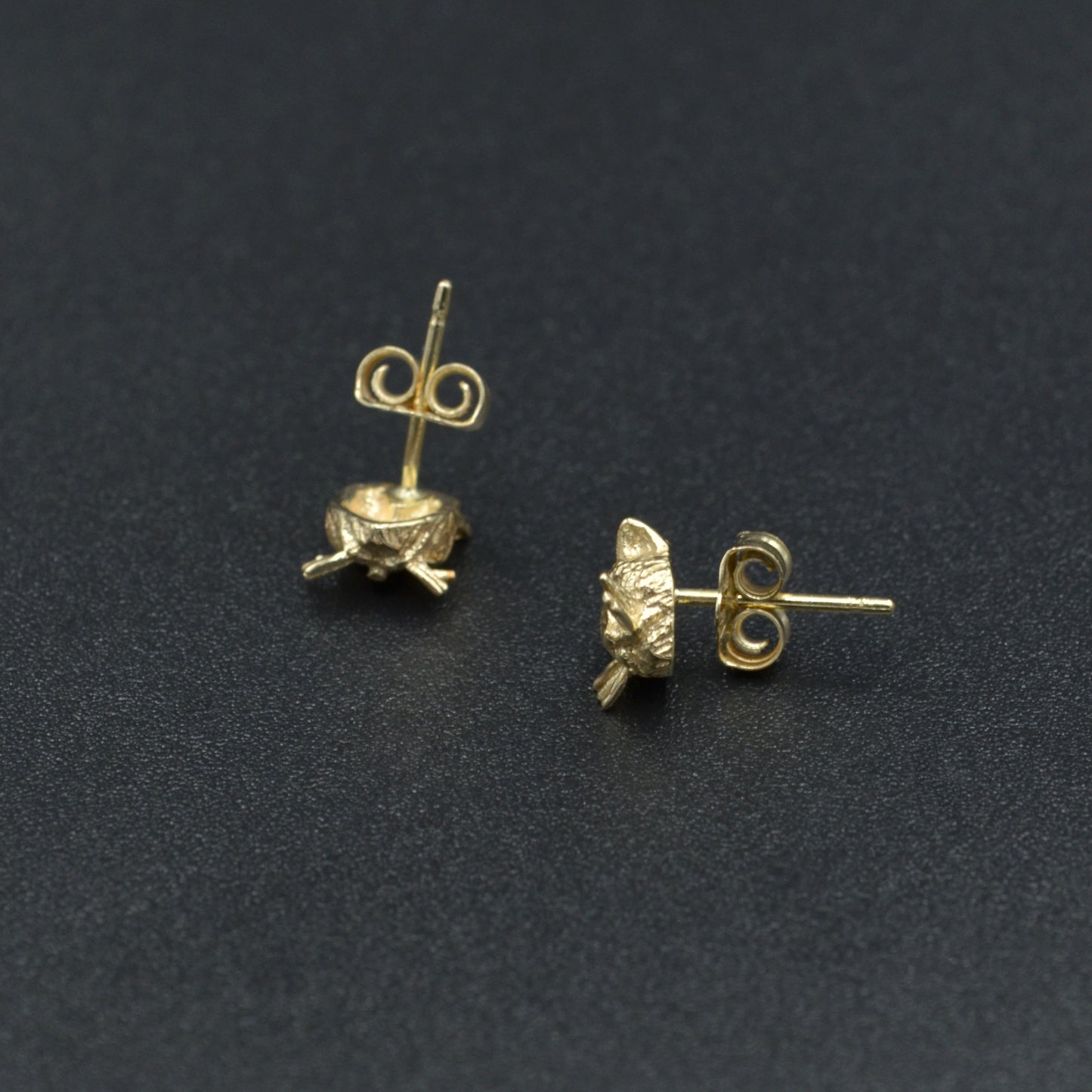 Vintage 14k Gold Cat Post Earrings
