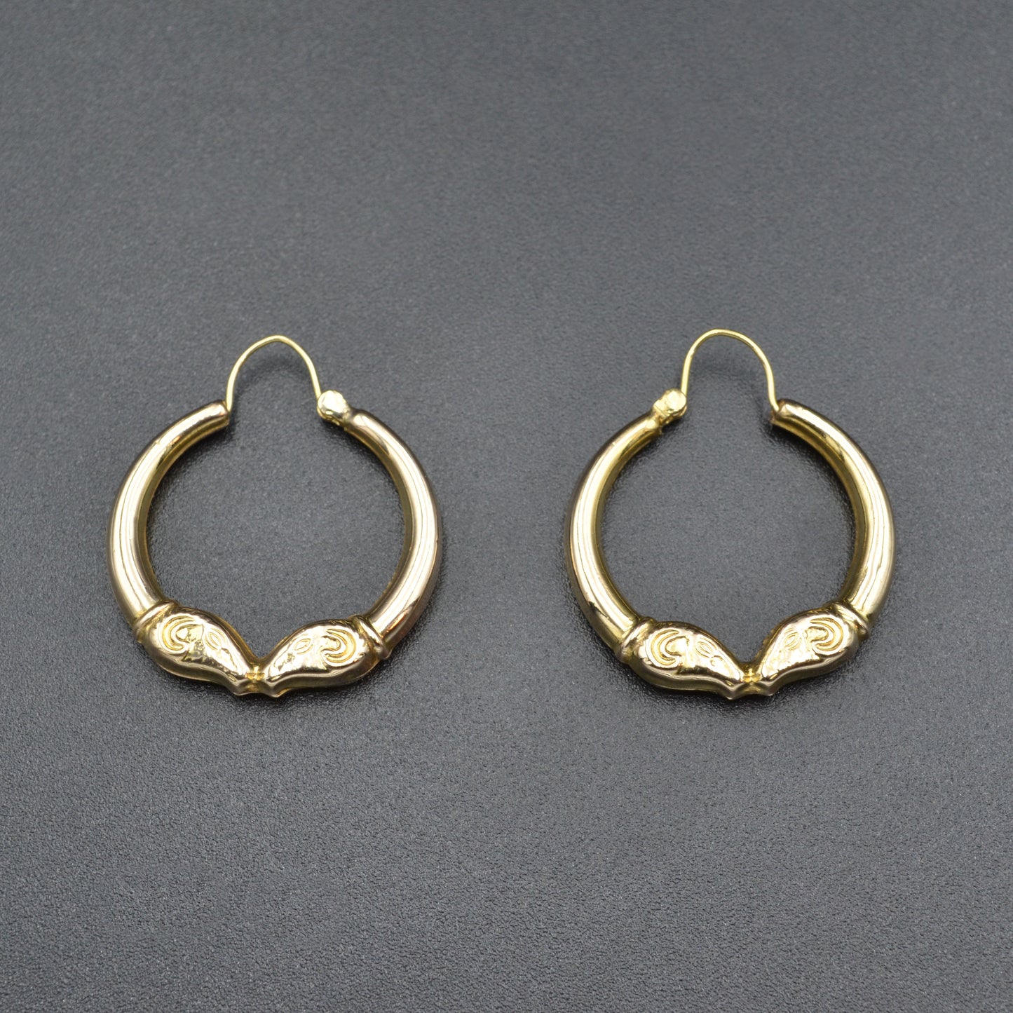 Vintage 14k Gold Kissing Double Rams Head Earrings