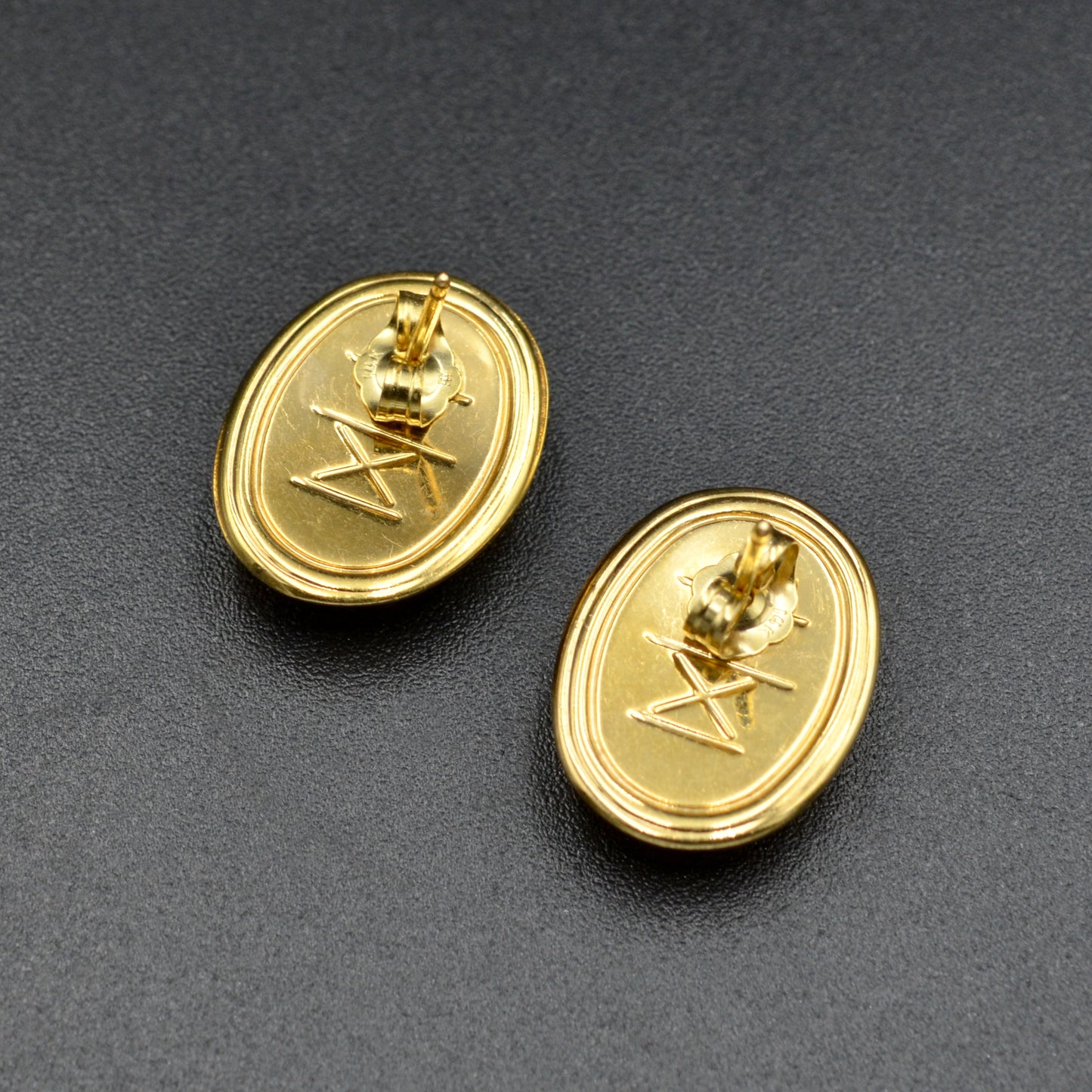 Vintage 14k Scarab Post Earrings