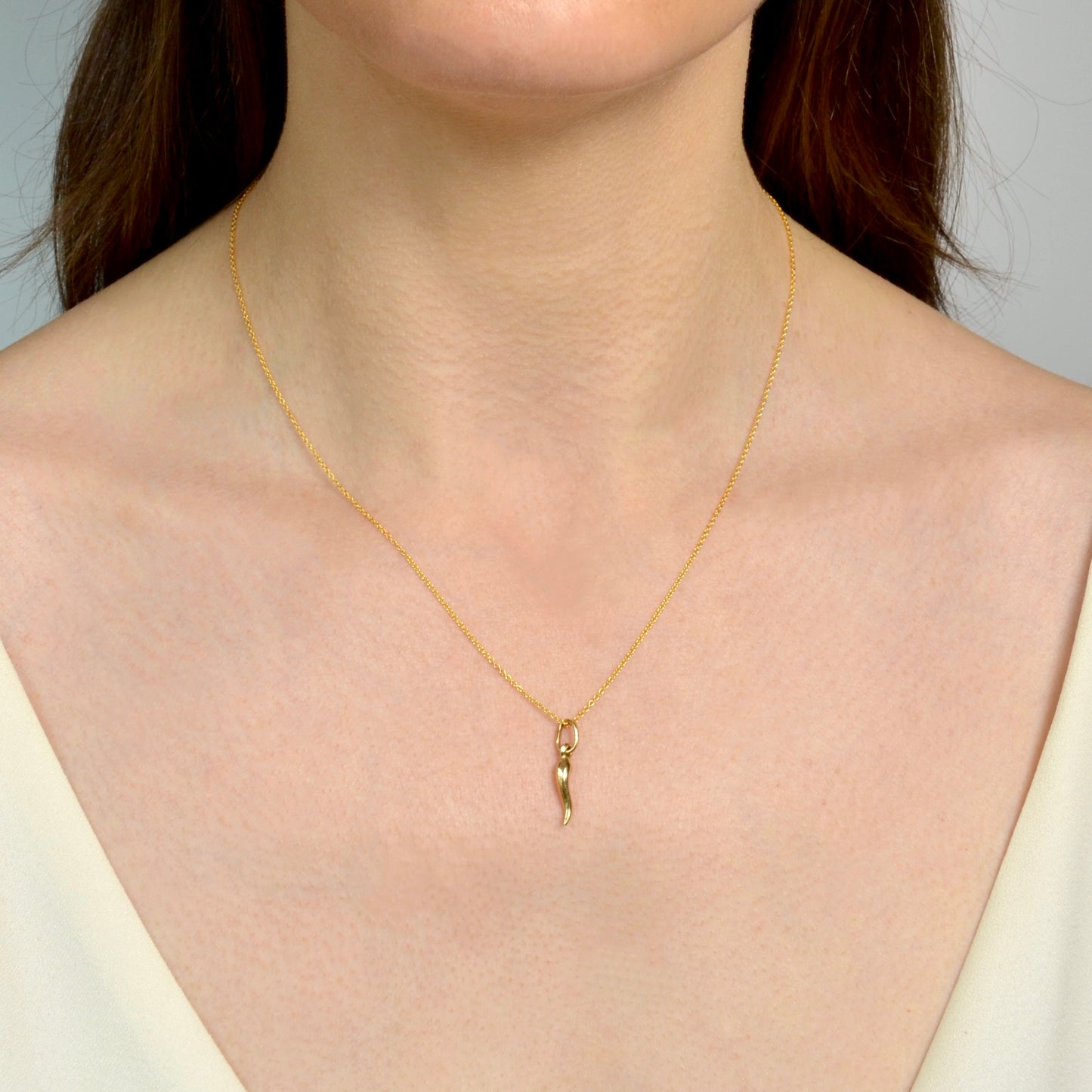 Gold Cornicello Horn Necklace