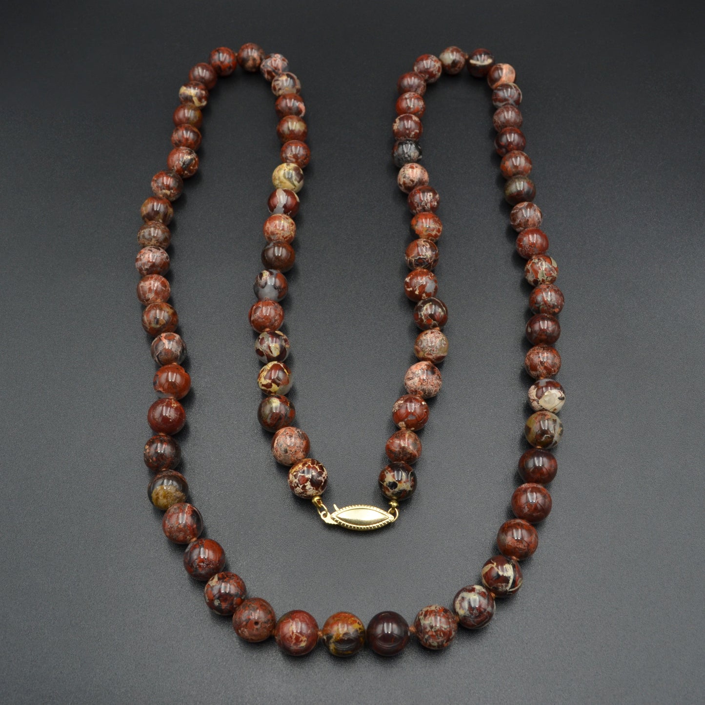 Jasper and 14k Beaded Necklace