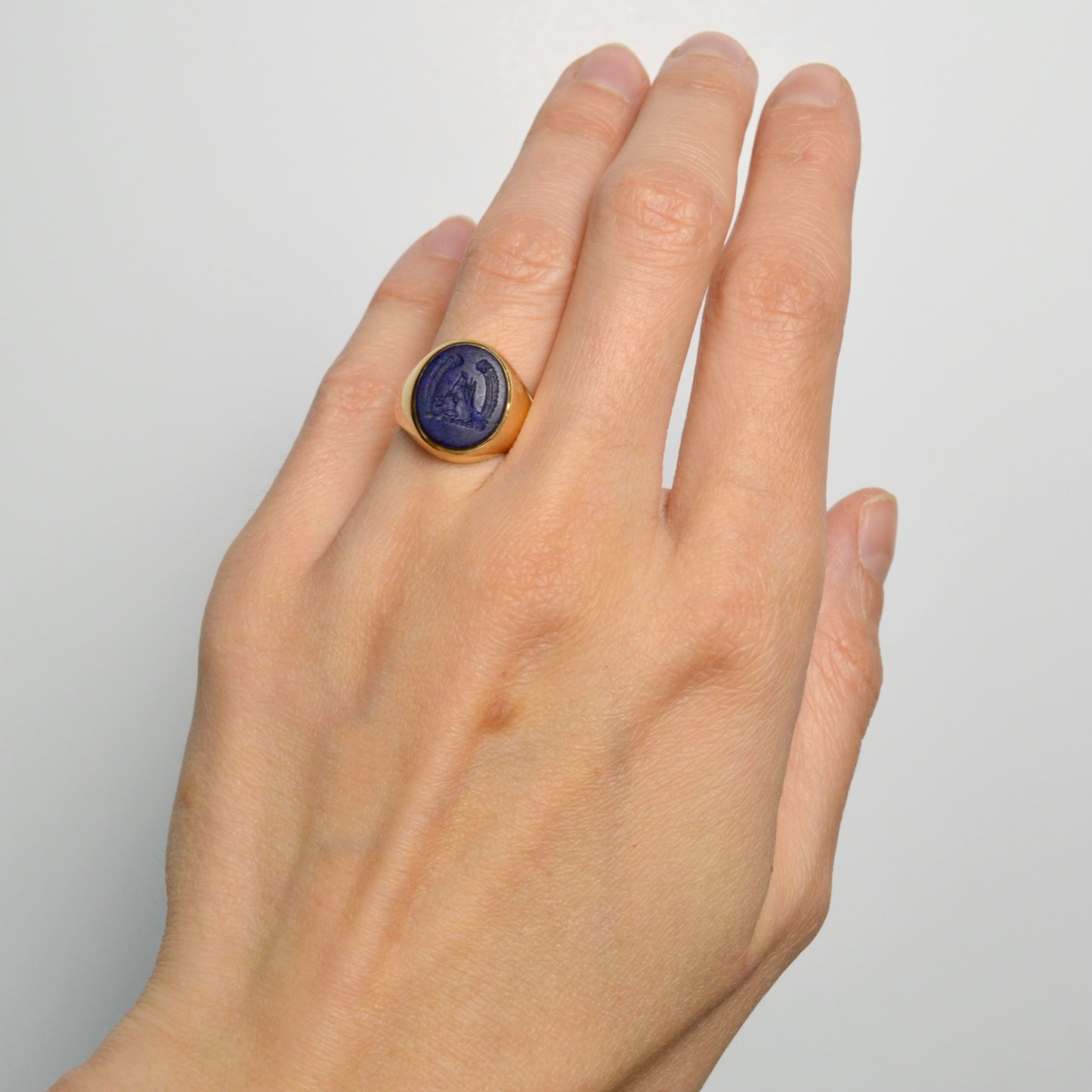Lapis Lazuli Intaglio and Gold Ring