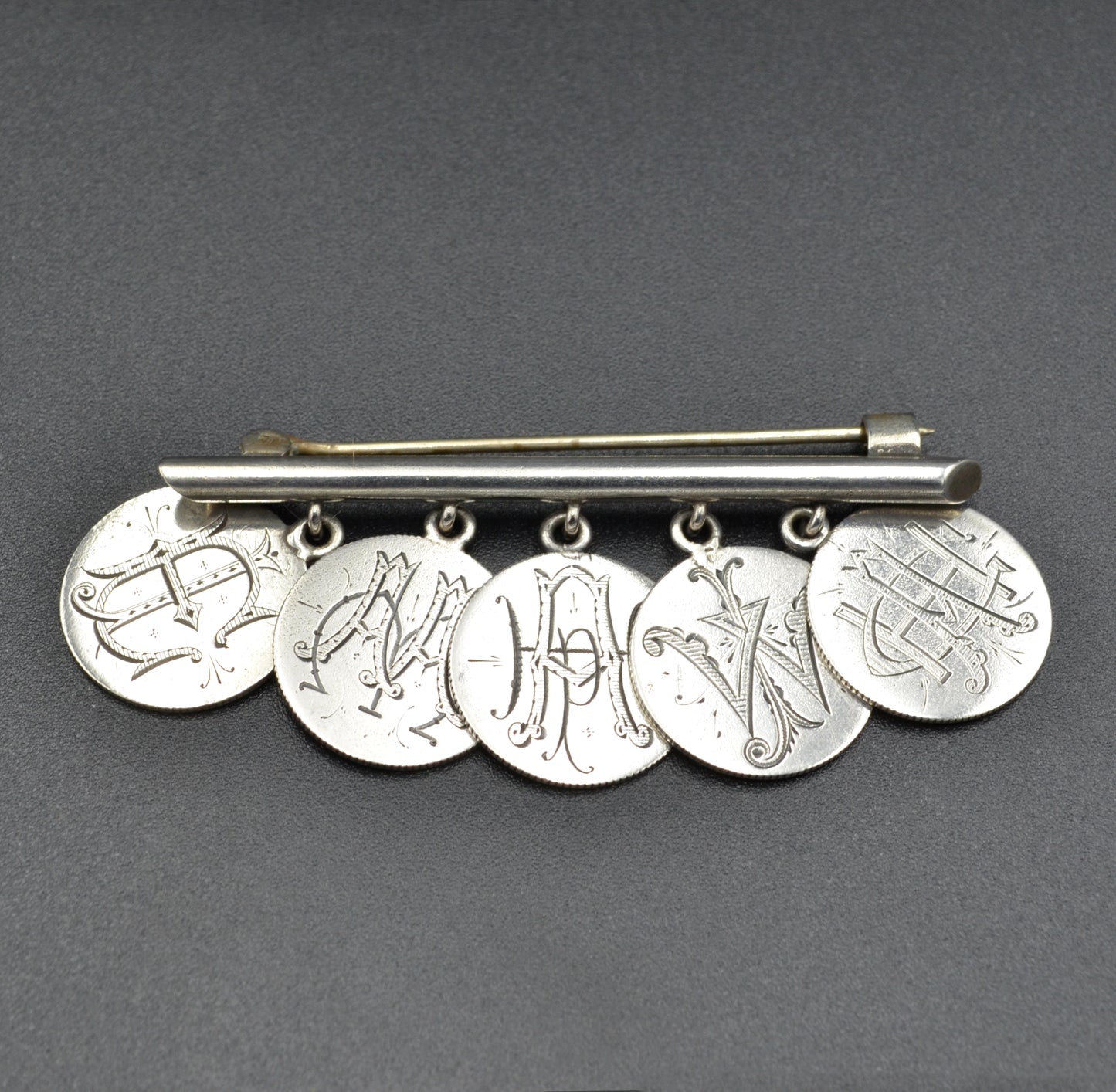 Antique Family Tree Victorian Silver Coin Love Token Brooch