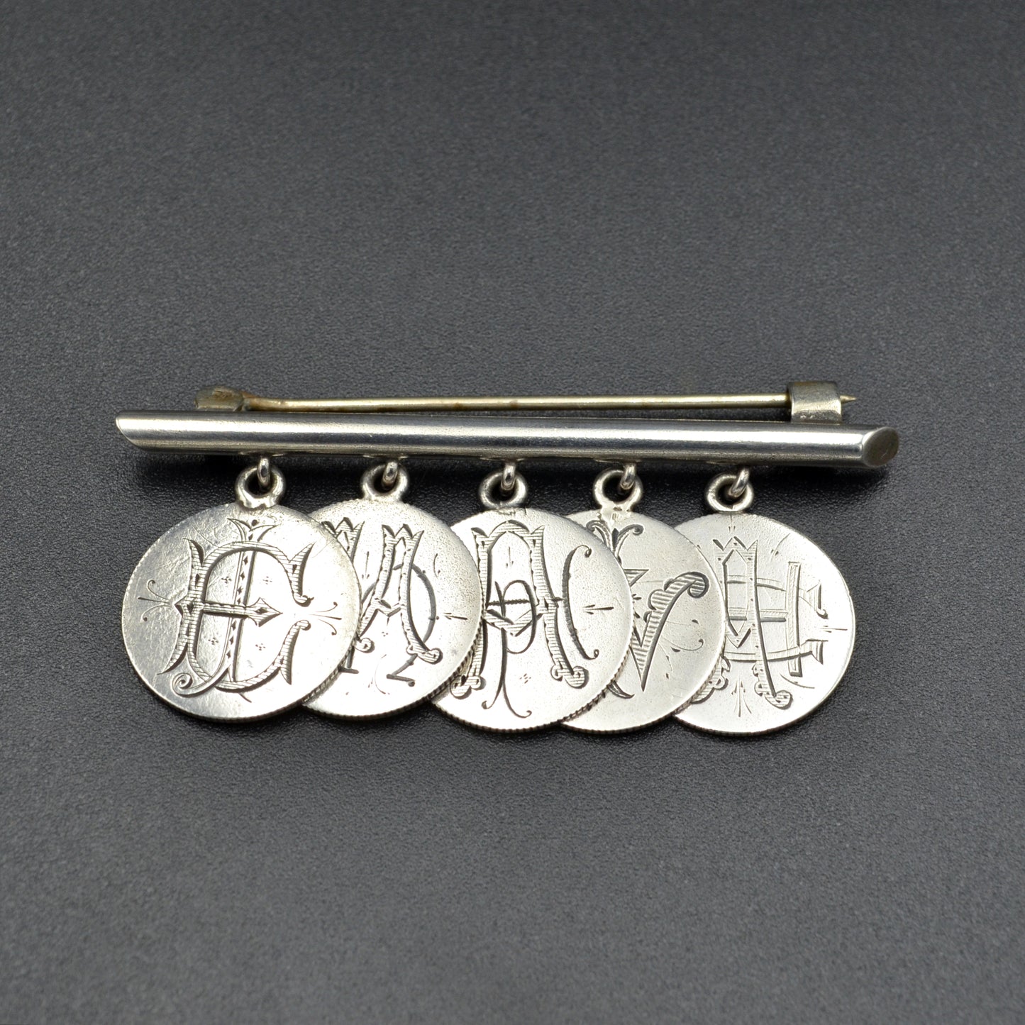 Antique Family Tree Victorian Silver Coin Love Token Brooch