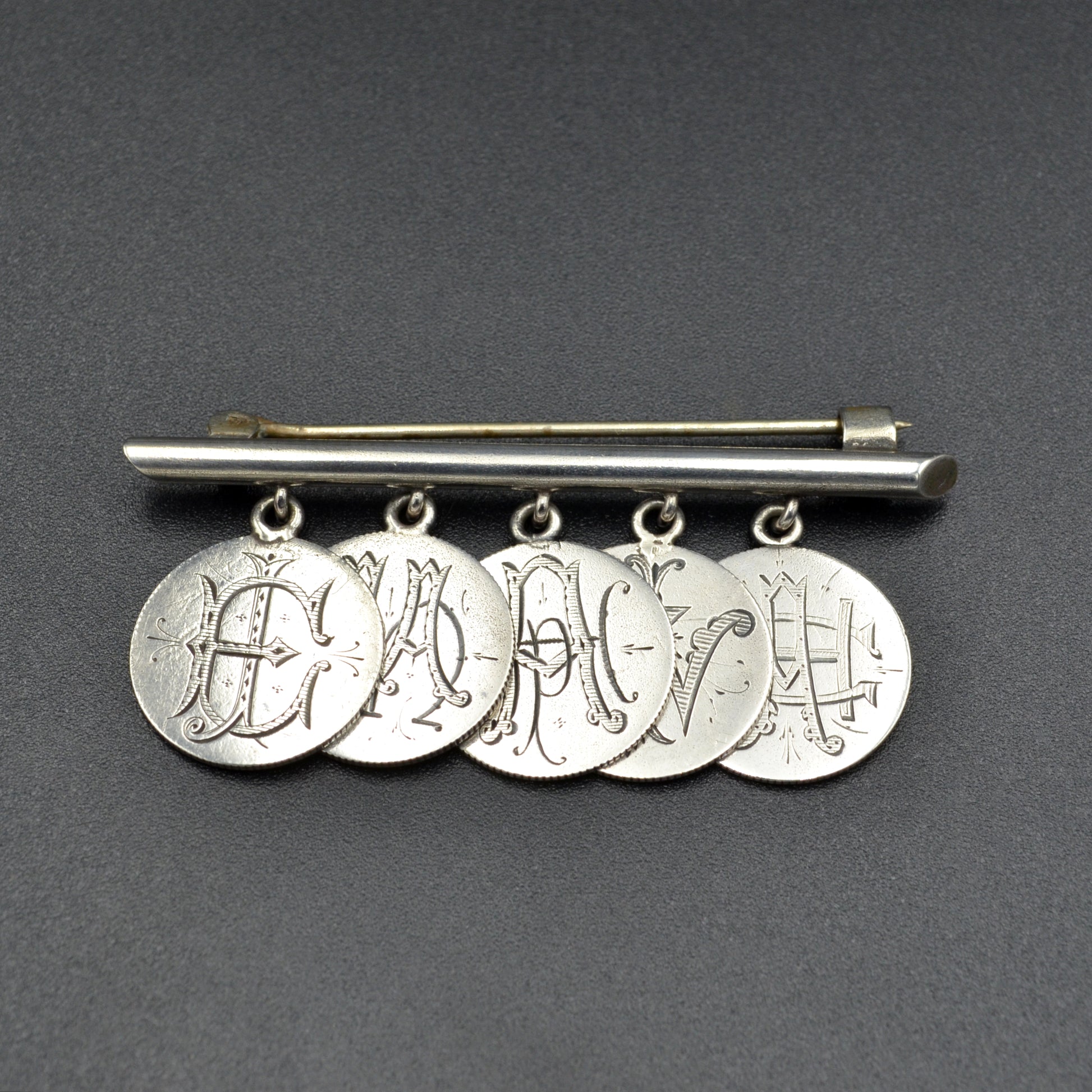 Antique Family Tree Victorian Silver Coin Love Token Brooch