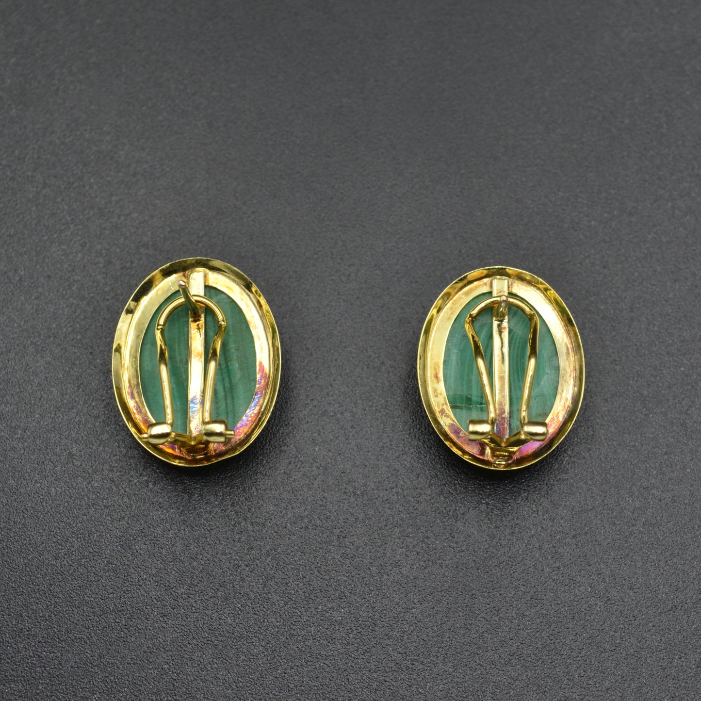 Gold and Malachite Earrings