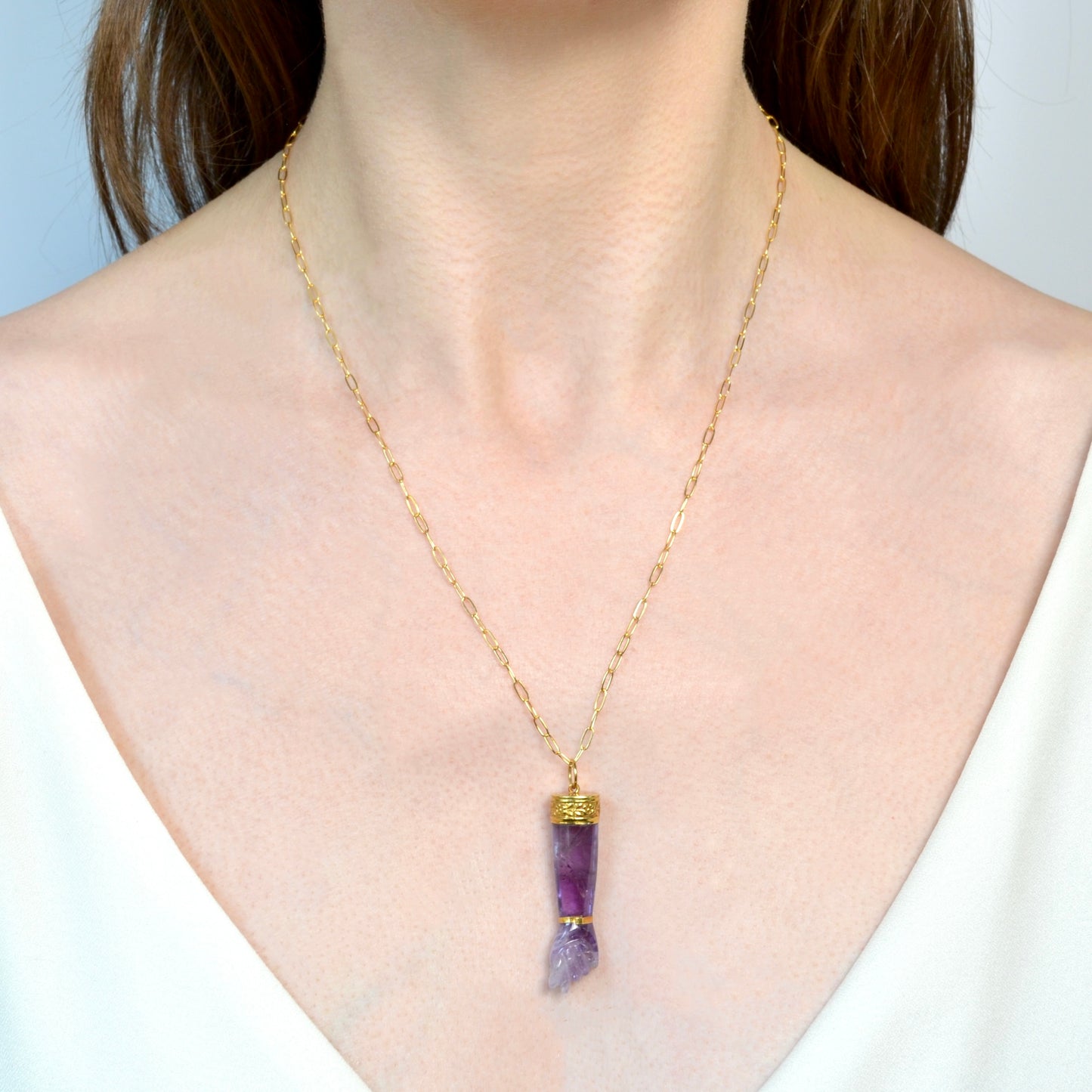 Amethyst Mano Figa Necklace