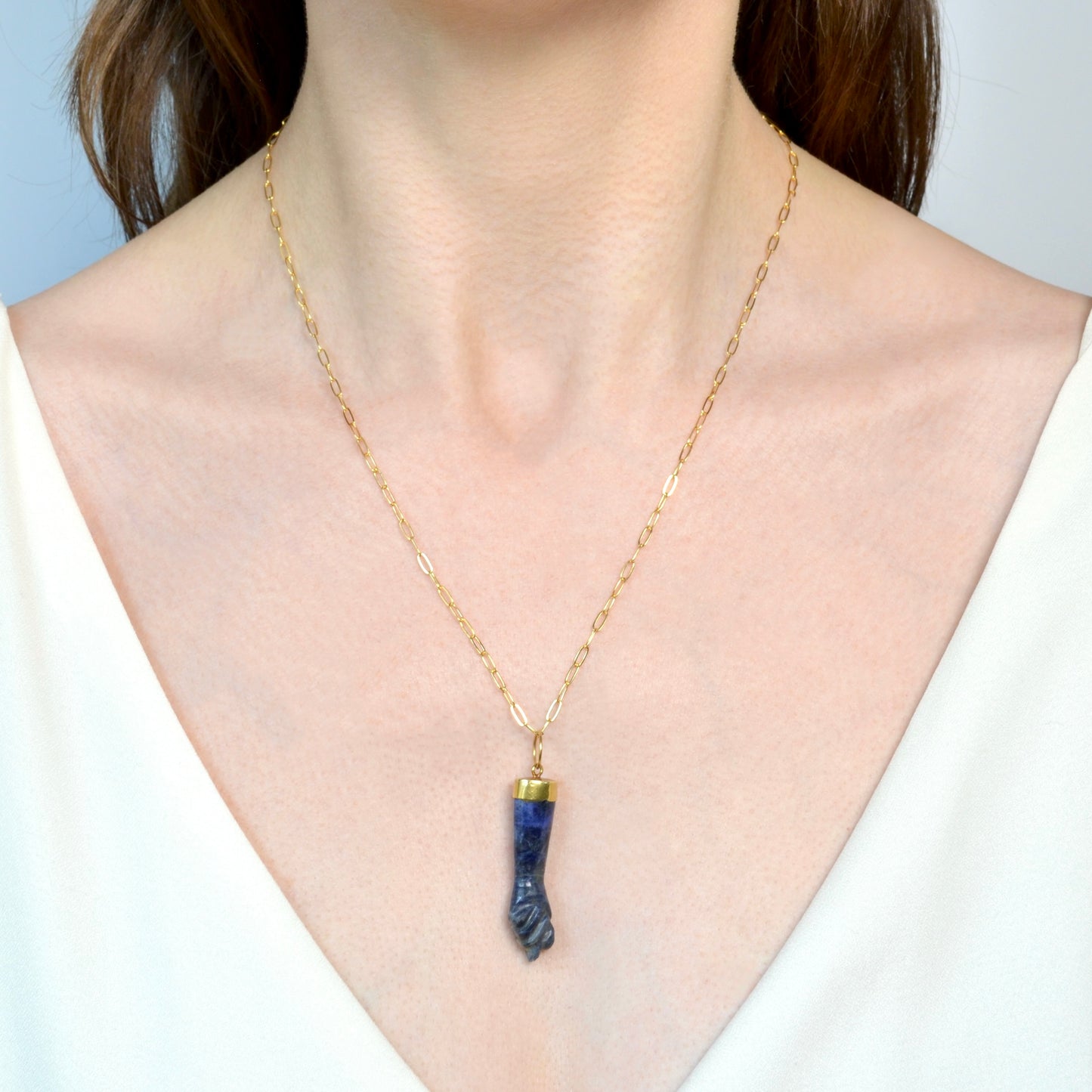 Lapis Lazuli Mano Figa Necklace