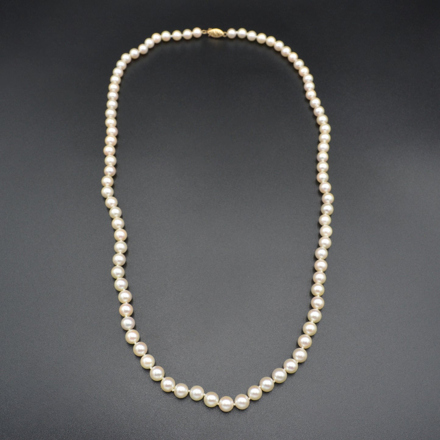 Vintage Matinee Length 14k Gold and Cultured Freshwater Pearl Necklace