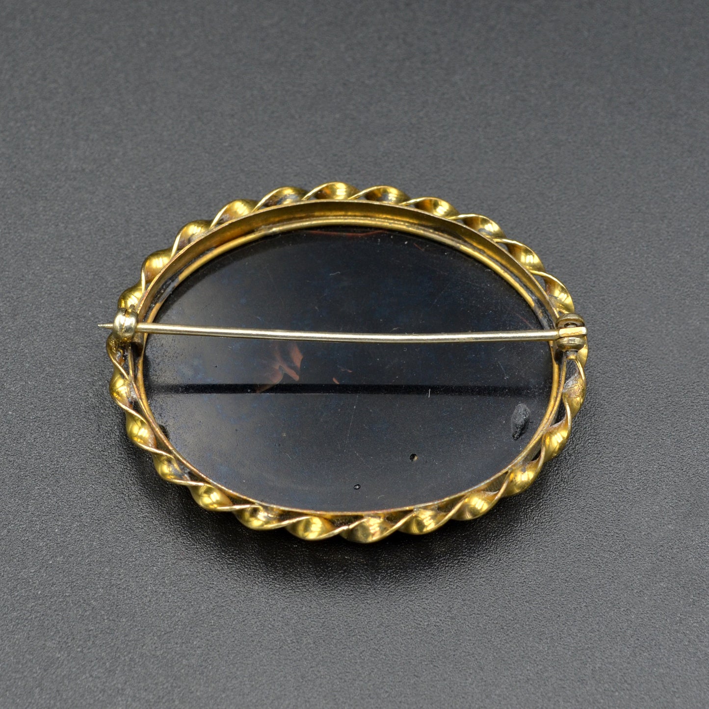 Antique Micromosaic and Onyx Floral Bouquet Brooch