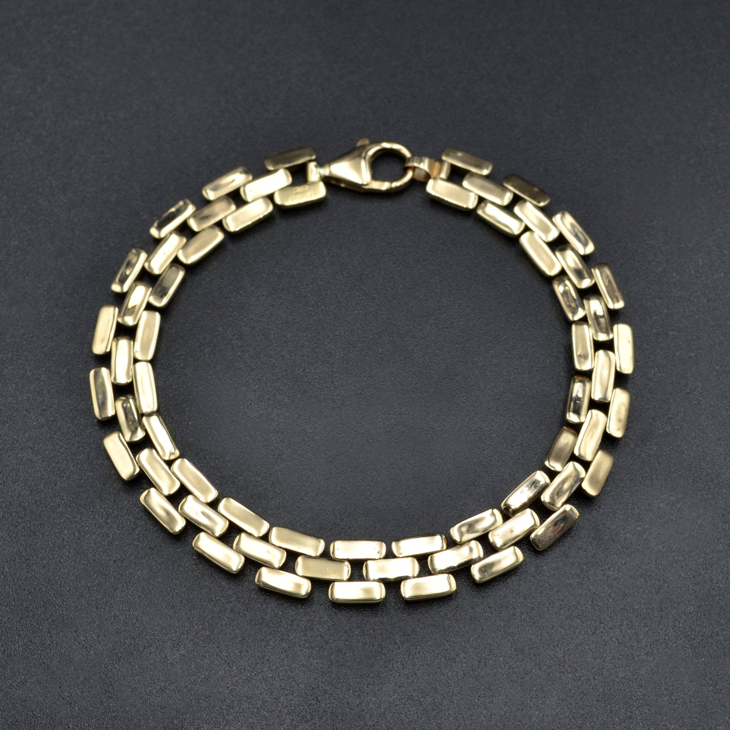 Vintage 10k Gold Panther Link Chain Bracelet