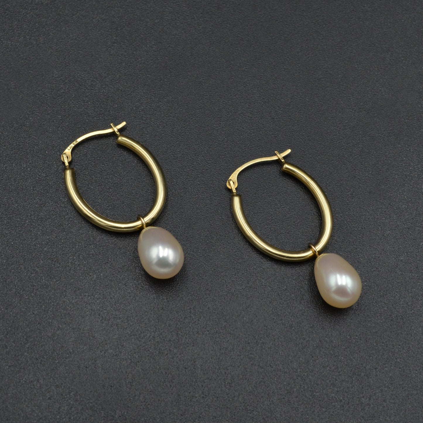 Vintage Pearl Drop and 10k Gold Hoop Earrings