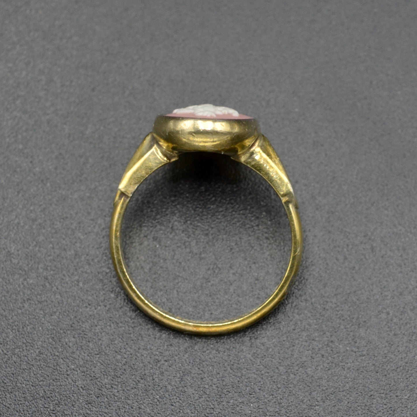 Vintage Rare Artemis Pink Wedgewood and Gold-plated Silver Ring