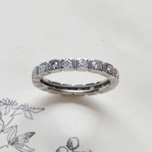 Vintage Diamond and Platinum Eternity Band