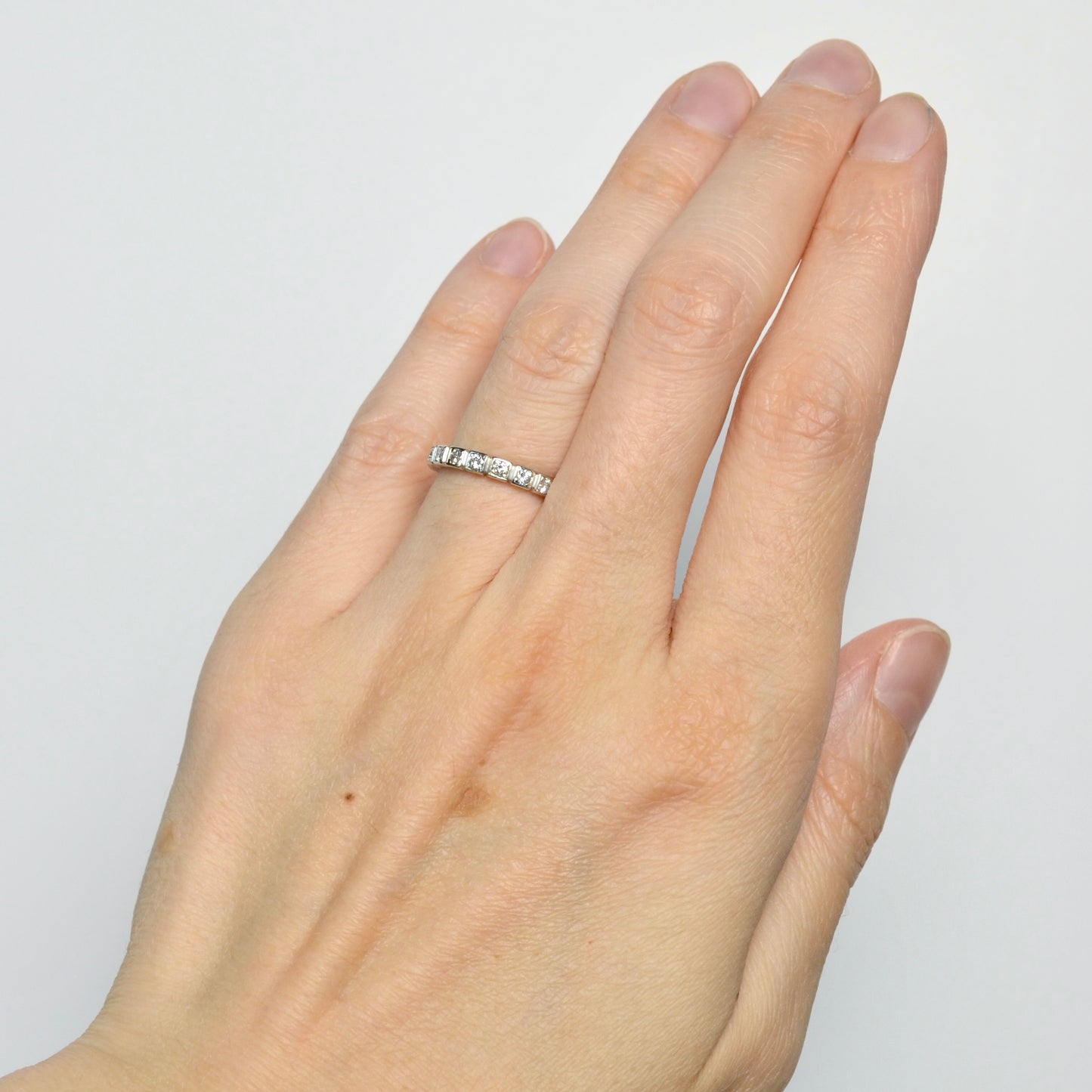 Vintage Diamond and Platinum Eternity Band