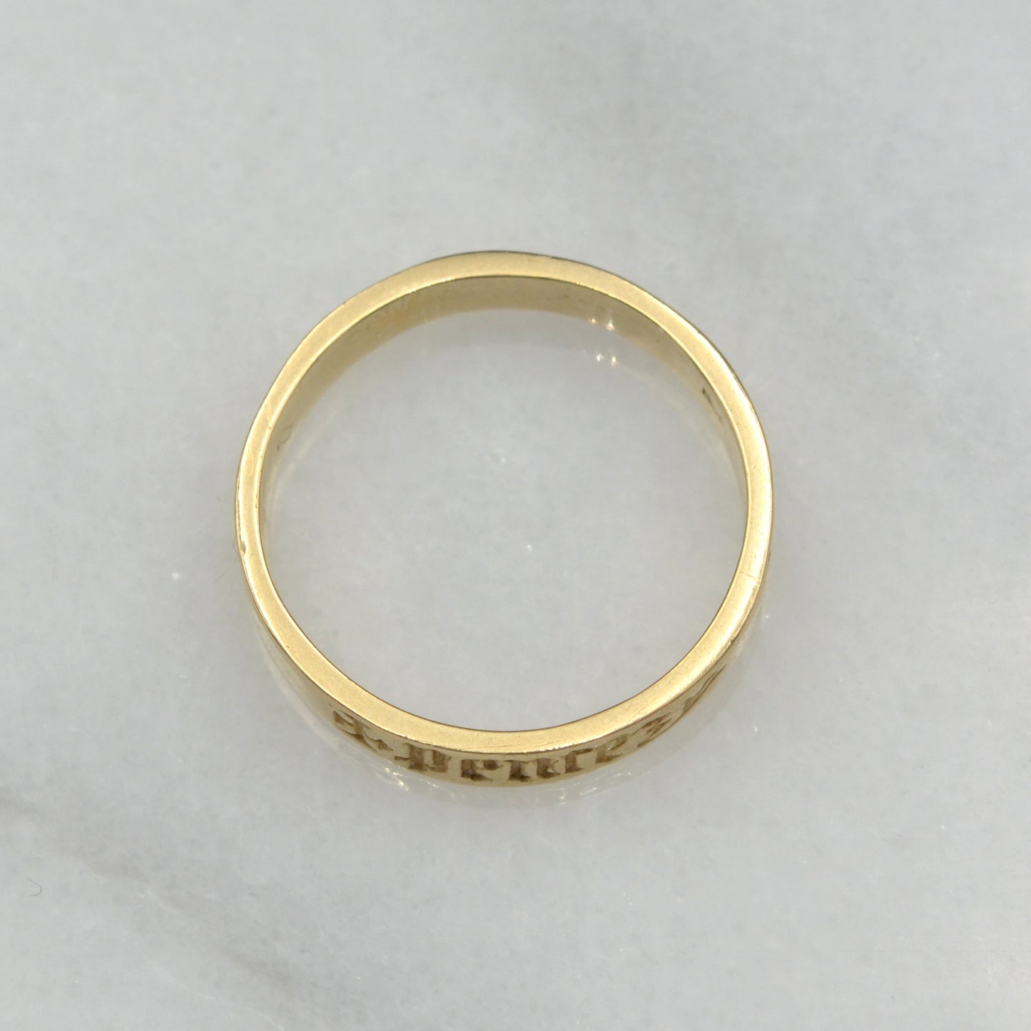 Vintage 14k Gold “Pencez de Moy” Antique Reproduction Posy/Poesy Ring