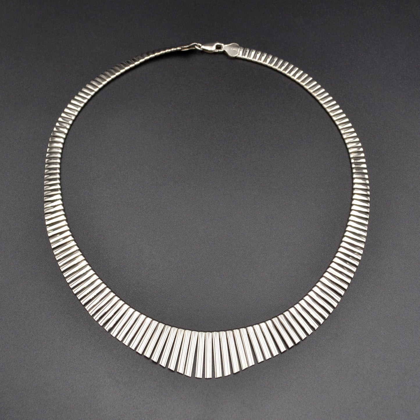 Vintage Sterling Silver Cleopatra Fringe Necklace