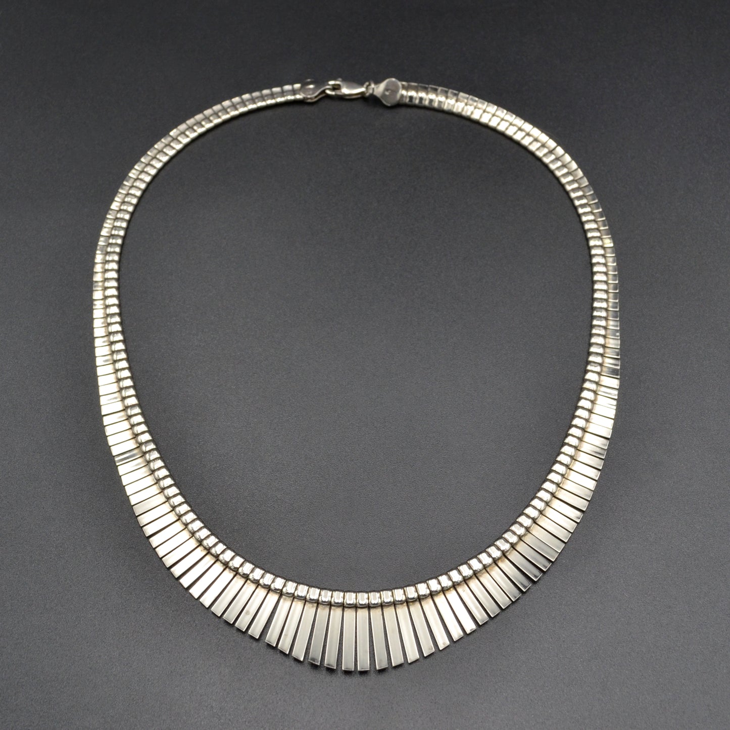 Vintage Sterling Silver Cleopatra Fringe Necklace
