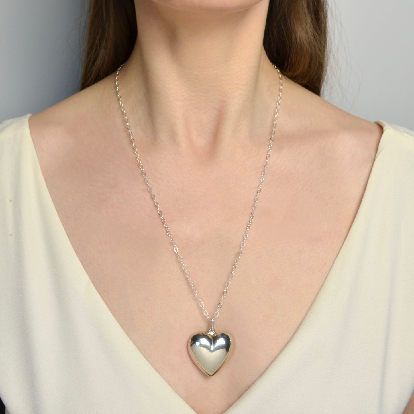 Silver Heart Pendant Necklace