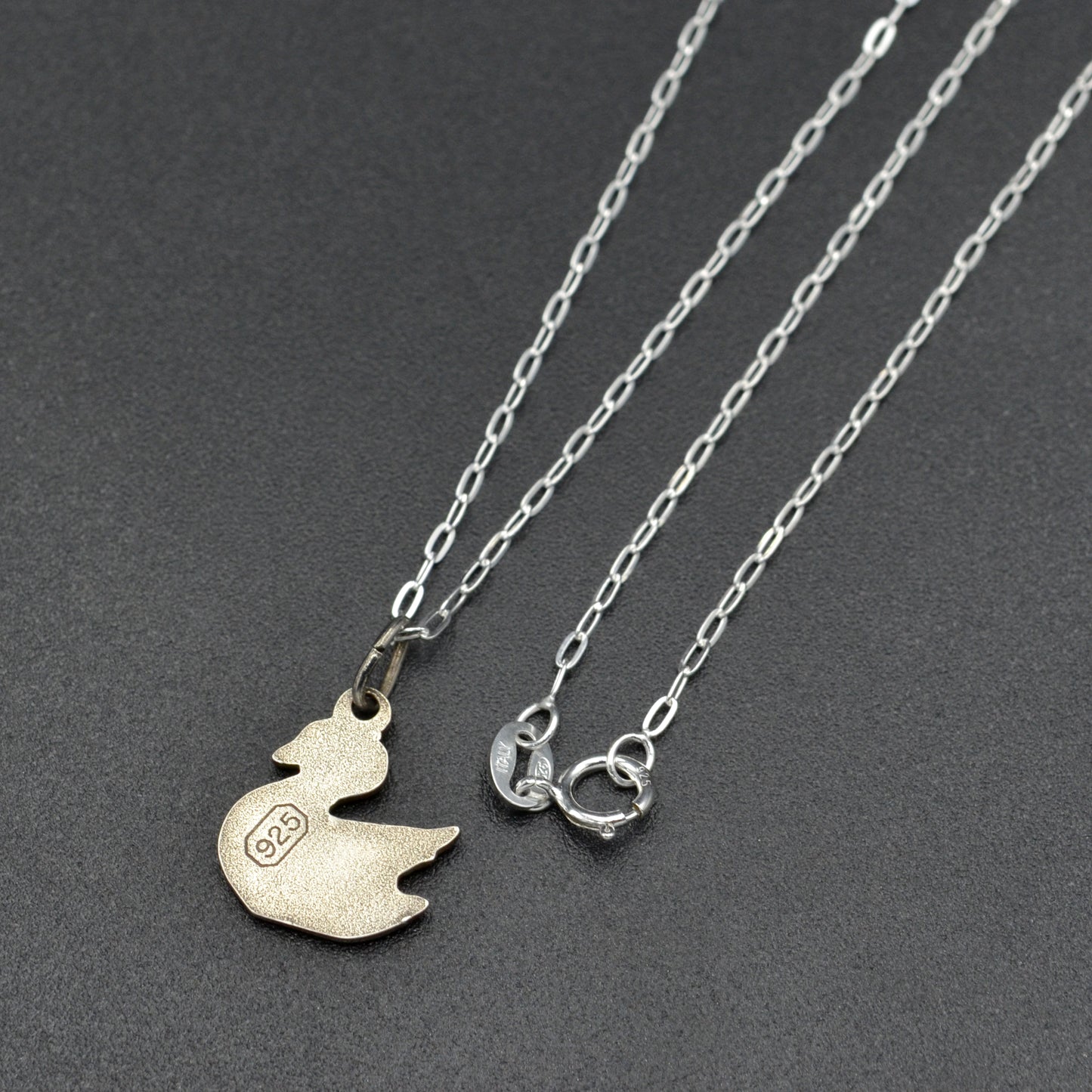 Vintage Sterling Silver Swan Pendant Necklace