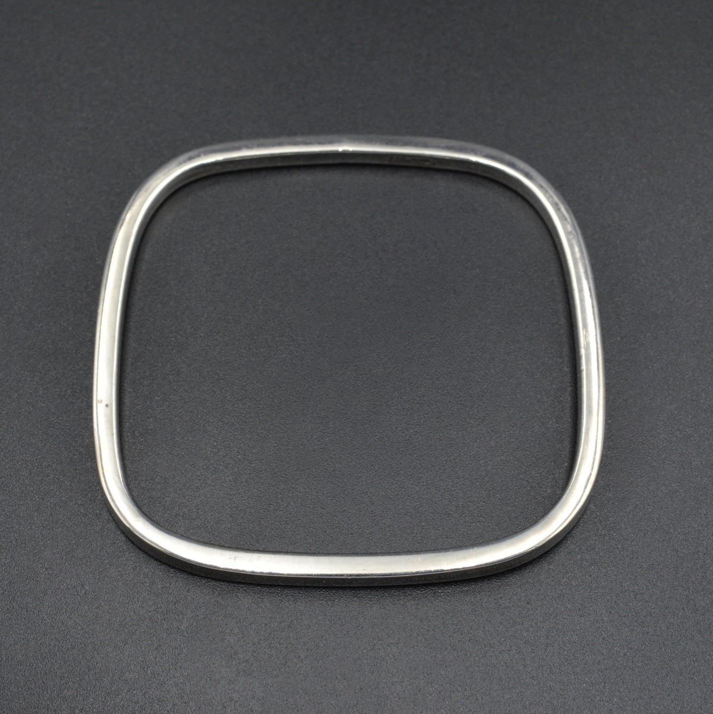 Squared Silver Bangle Bracelet
