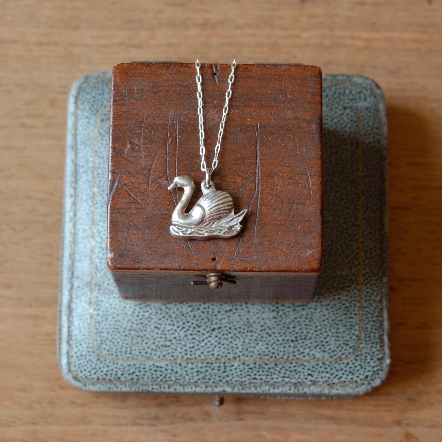 Silver Swan Pendant Necklace