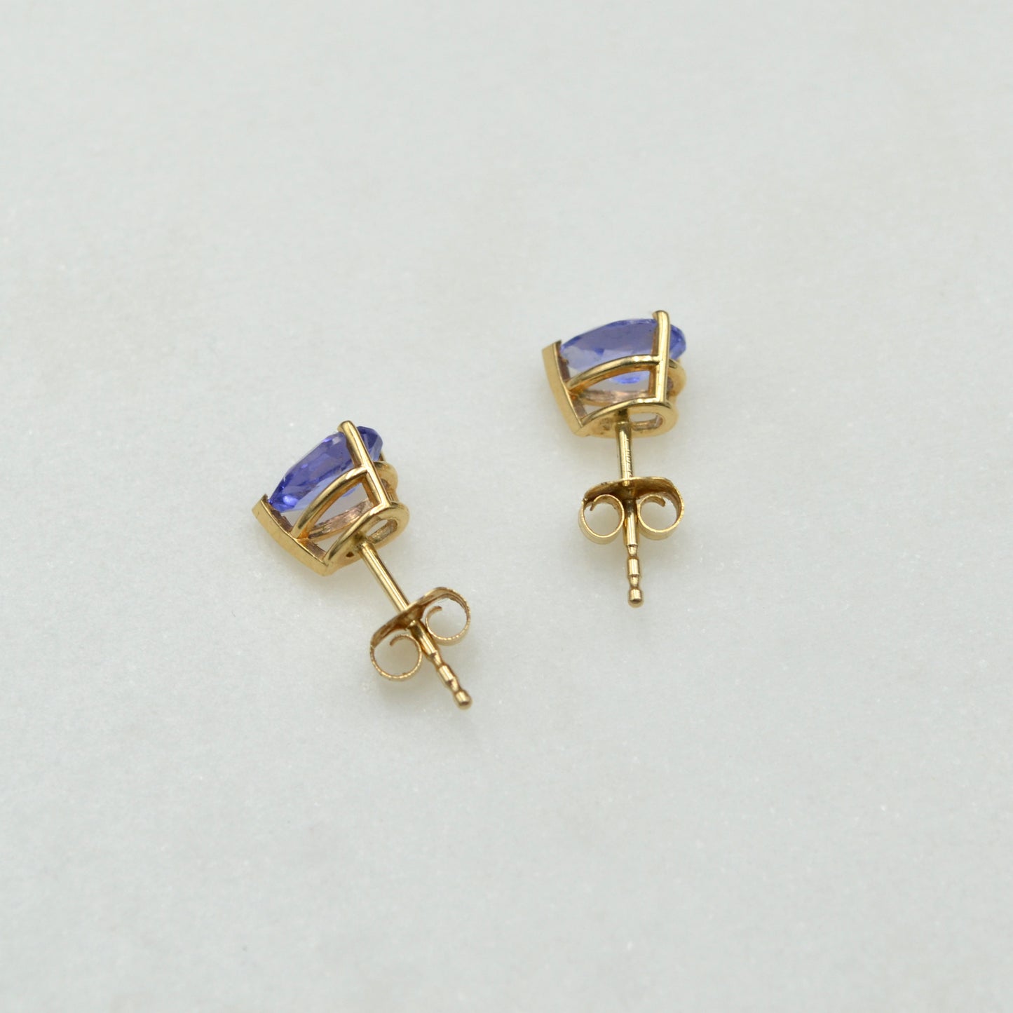 Vintage Tanzanite and 14k Gold Post Earrings