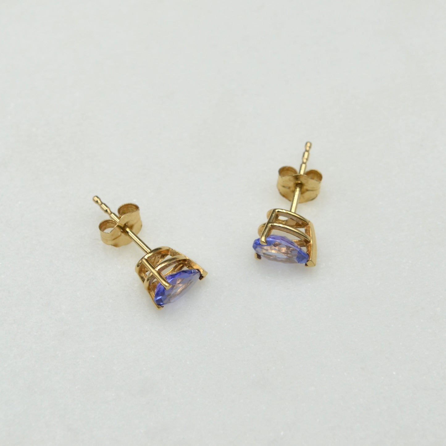Vintage Tanzanite and 14k Gold Post Earrings