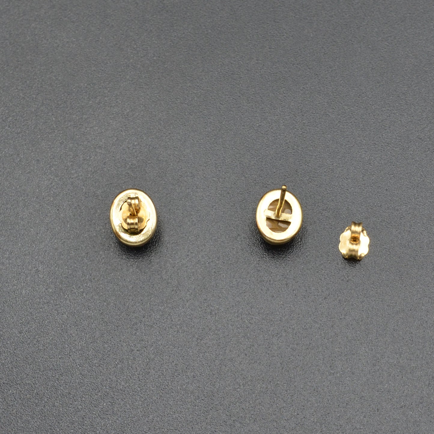 Vintage Tigers Eye and 14k Gold Egyptian Revival Scarab Earrings