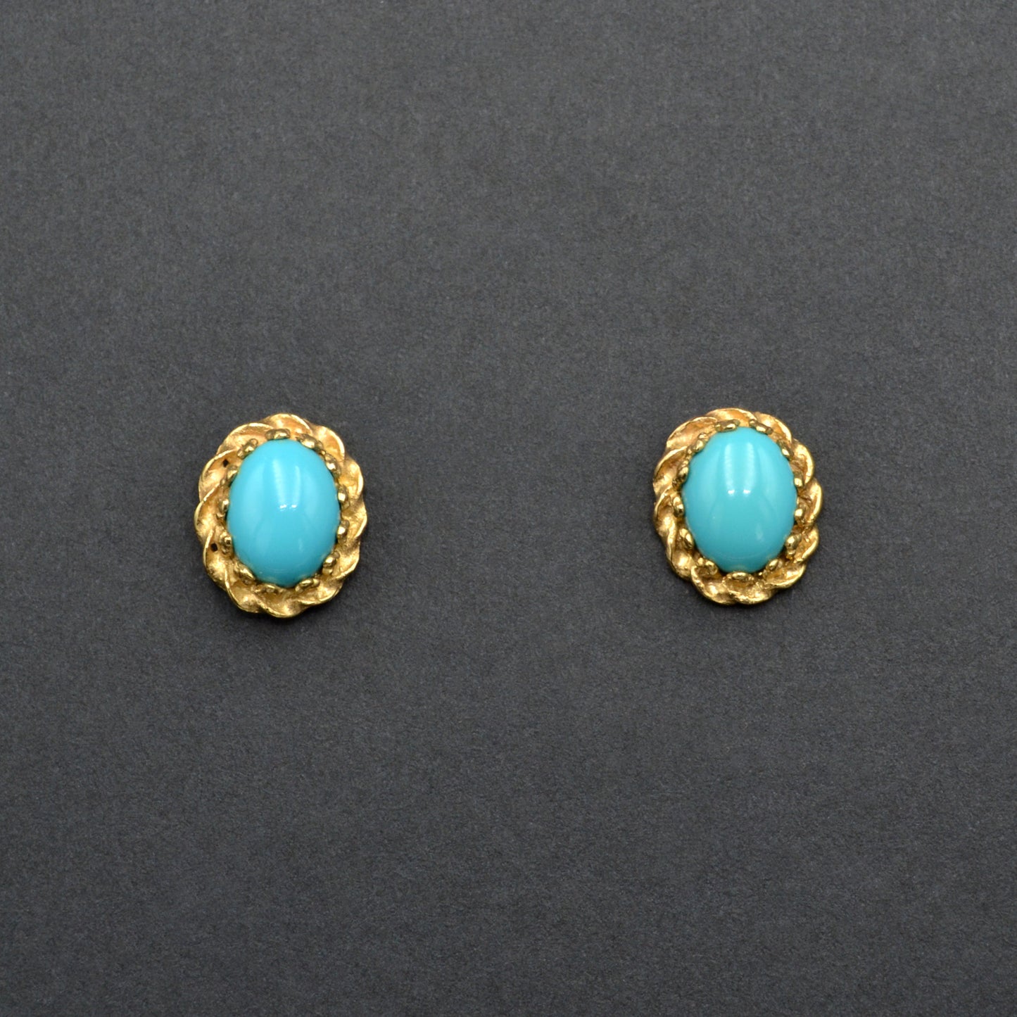 Vintage Turquoise and 14k Gold Earrings