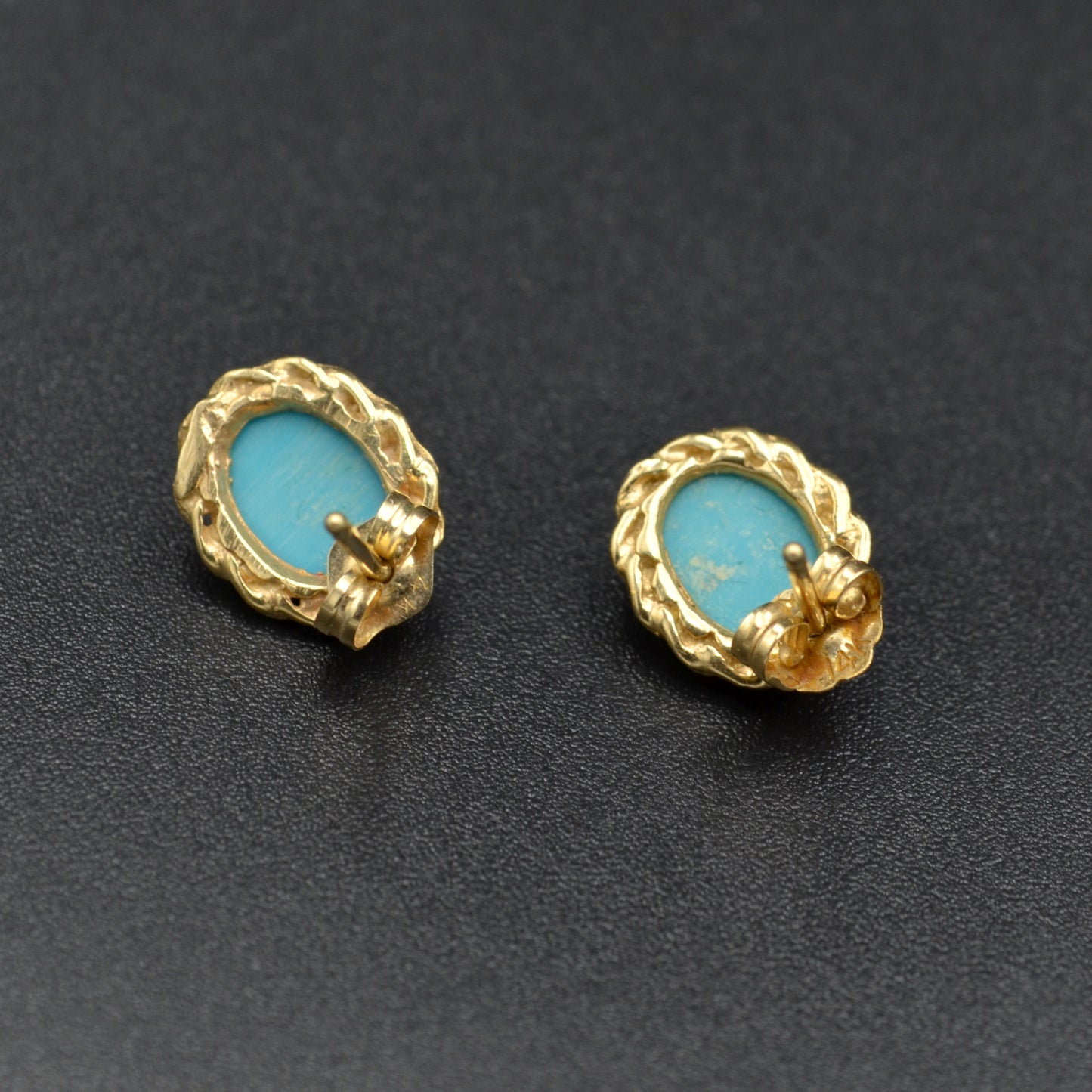 Vintage Turquoise and 14k Gold Earrings