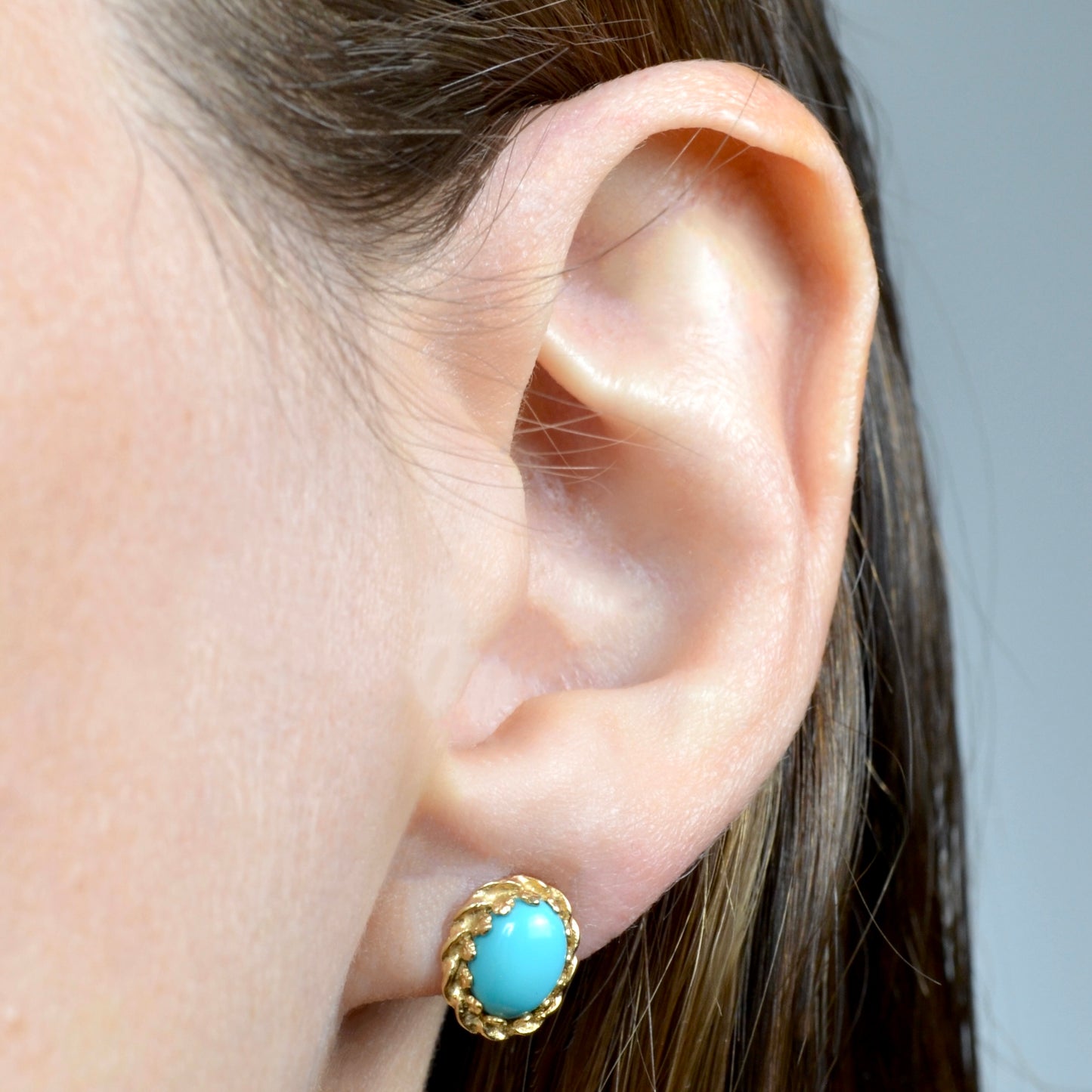 Turquoise and Gold Earrings