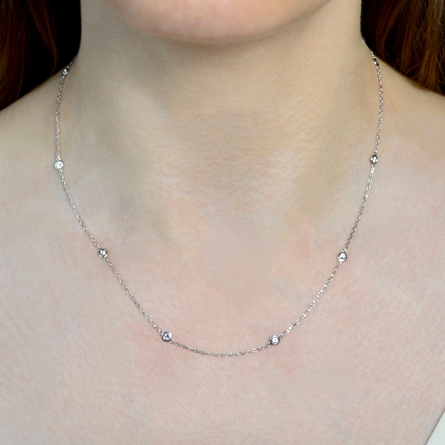 Diamond Station Necklace - 0.50 CTW