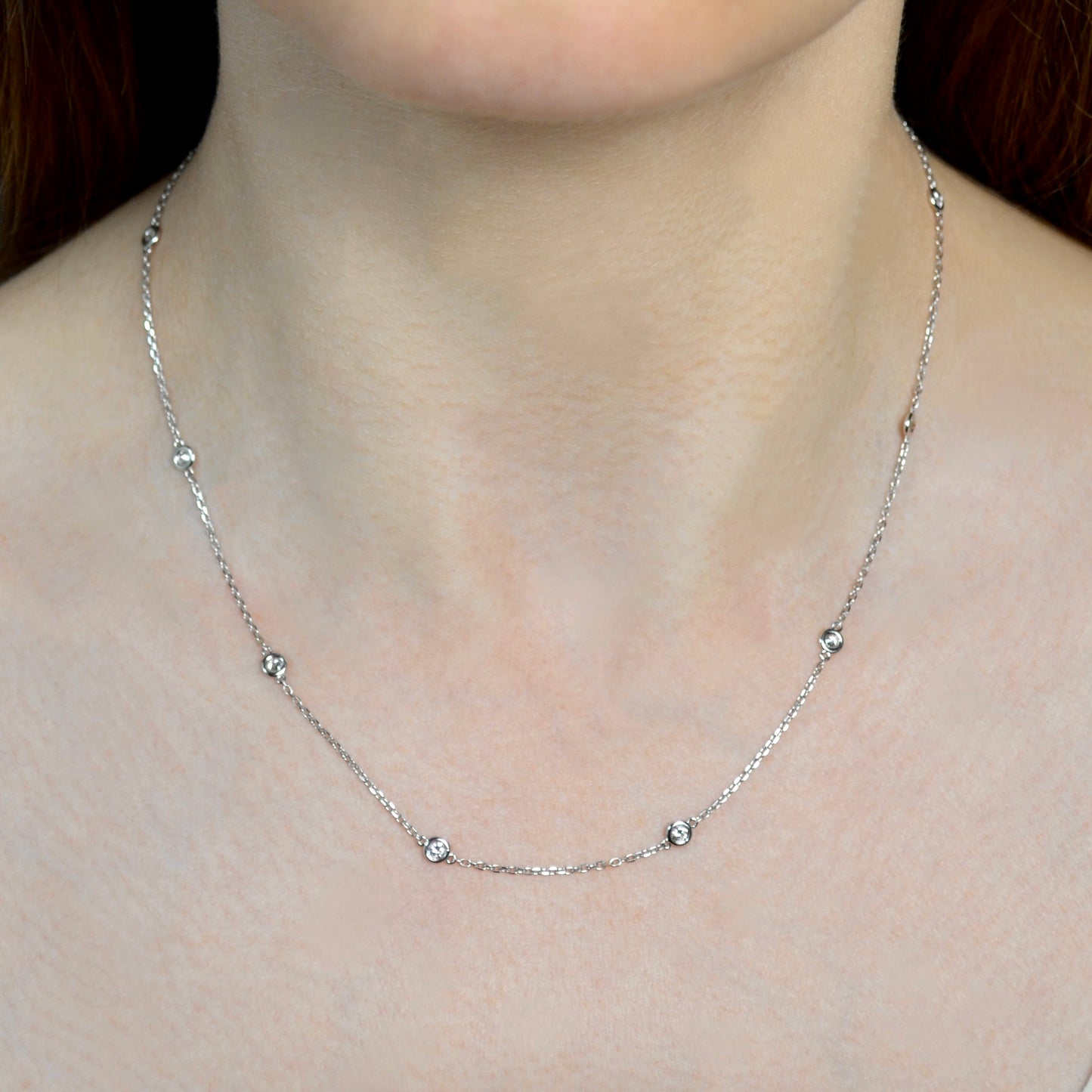 Diamond Station Necklace - 0.75 CTW