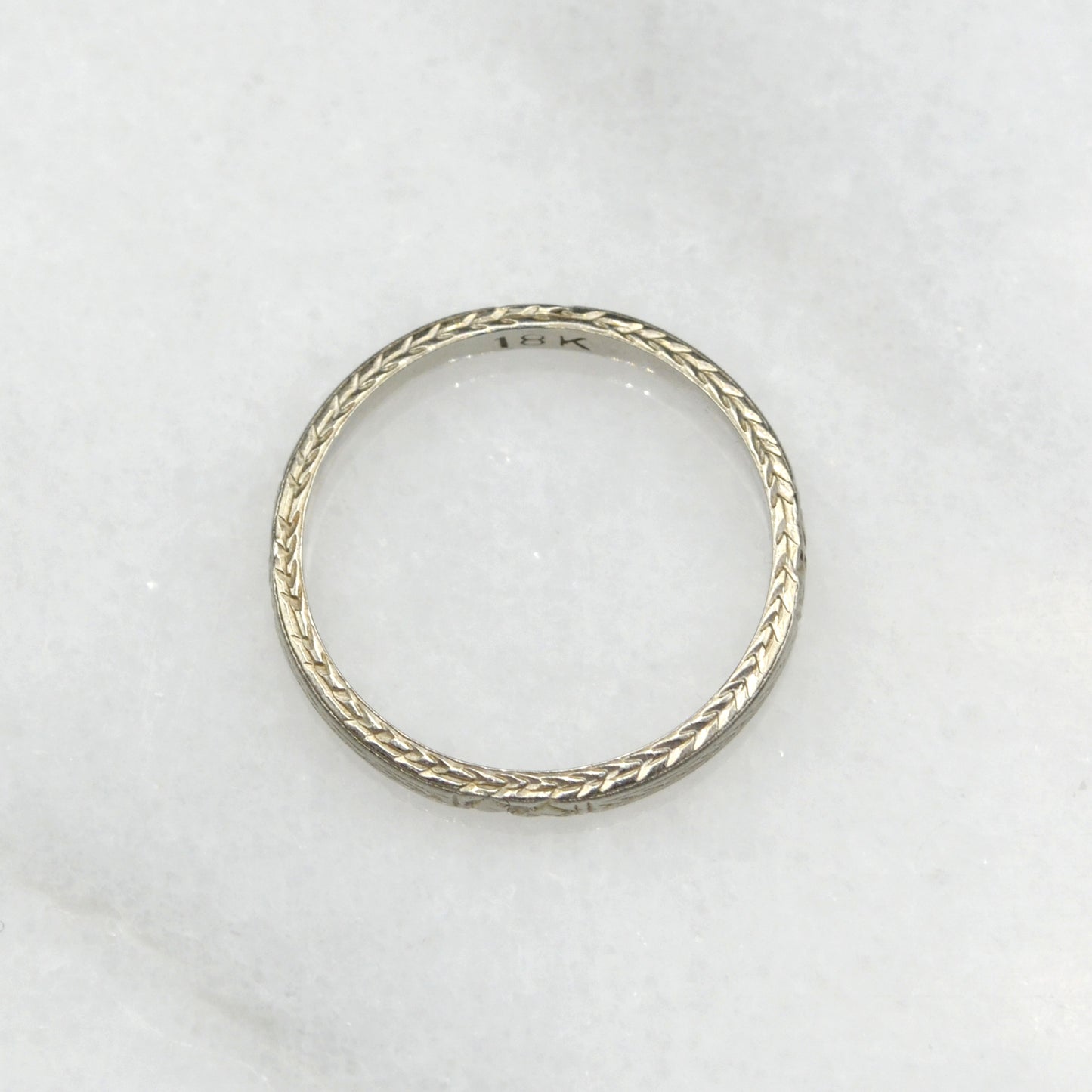 Antique White Gold Wedding Band