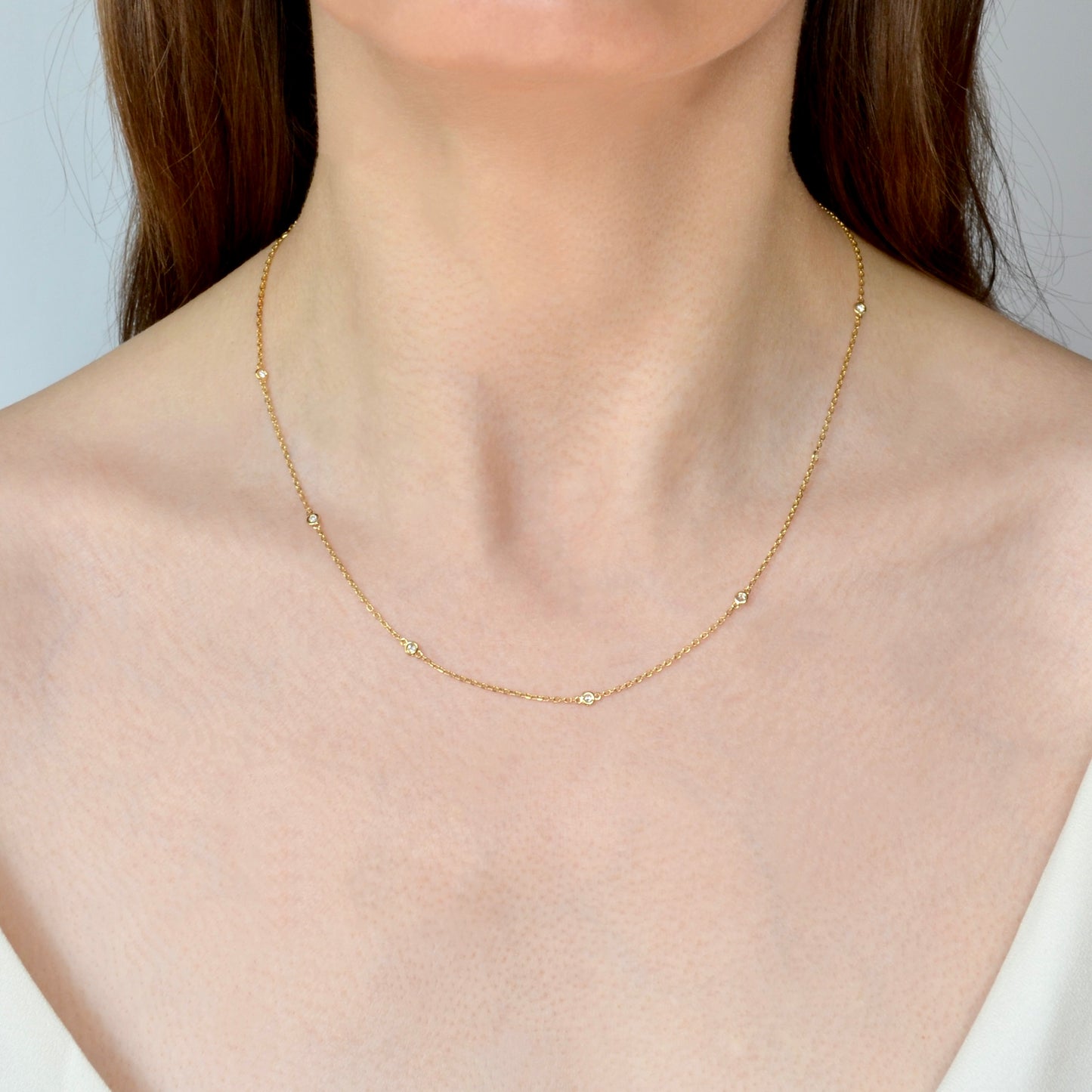Diamond Station Necklace - 0.25 CTW