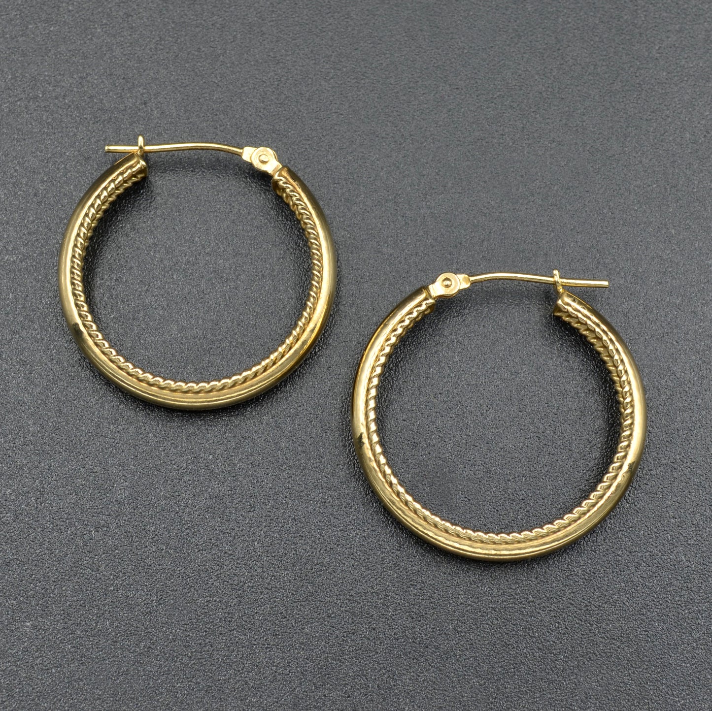 Textured Gold Hoop Earrings