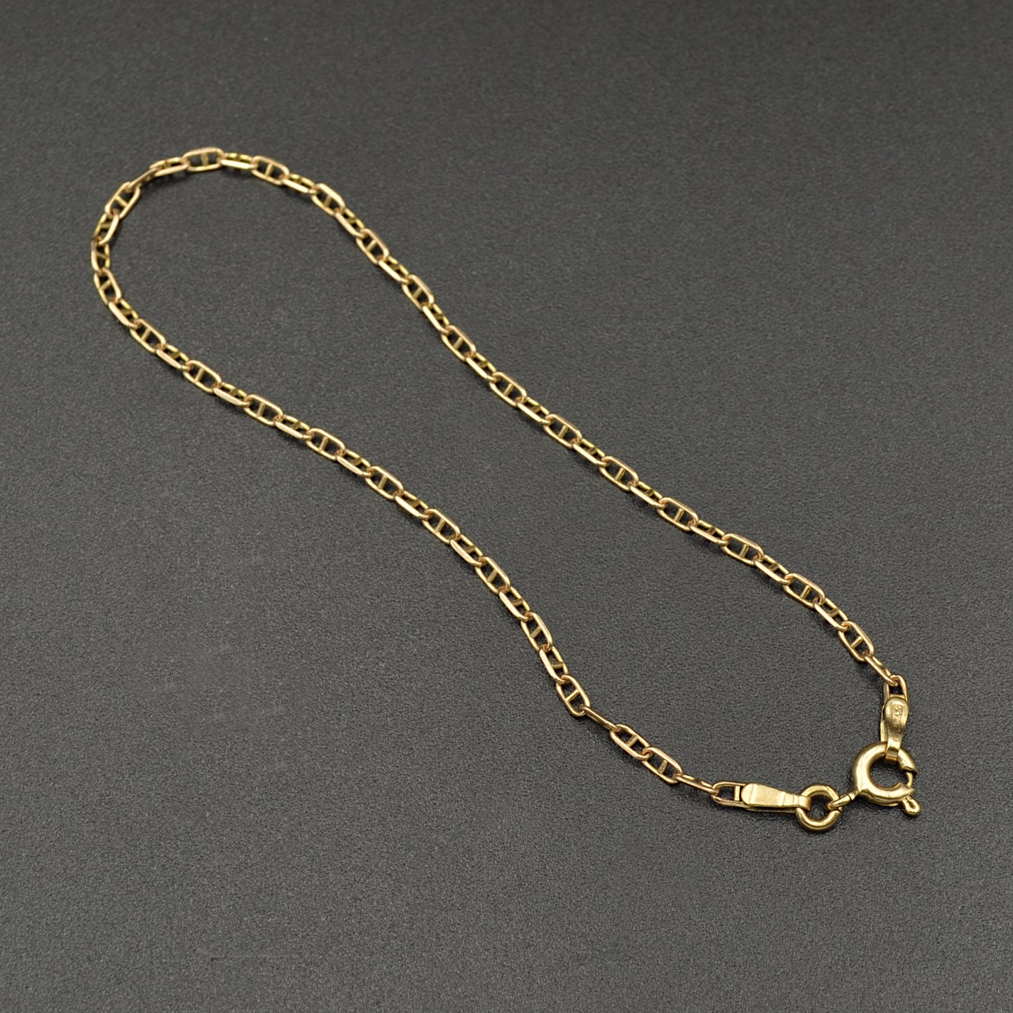 Vintage 9k Italian Gold Anchor Link Bracelet
