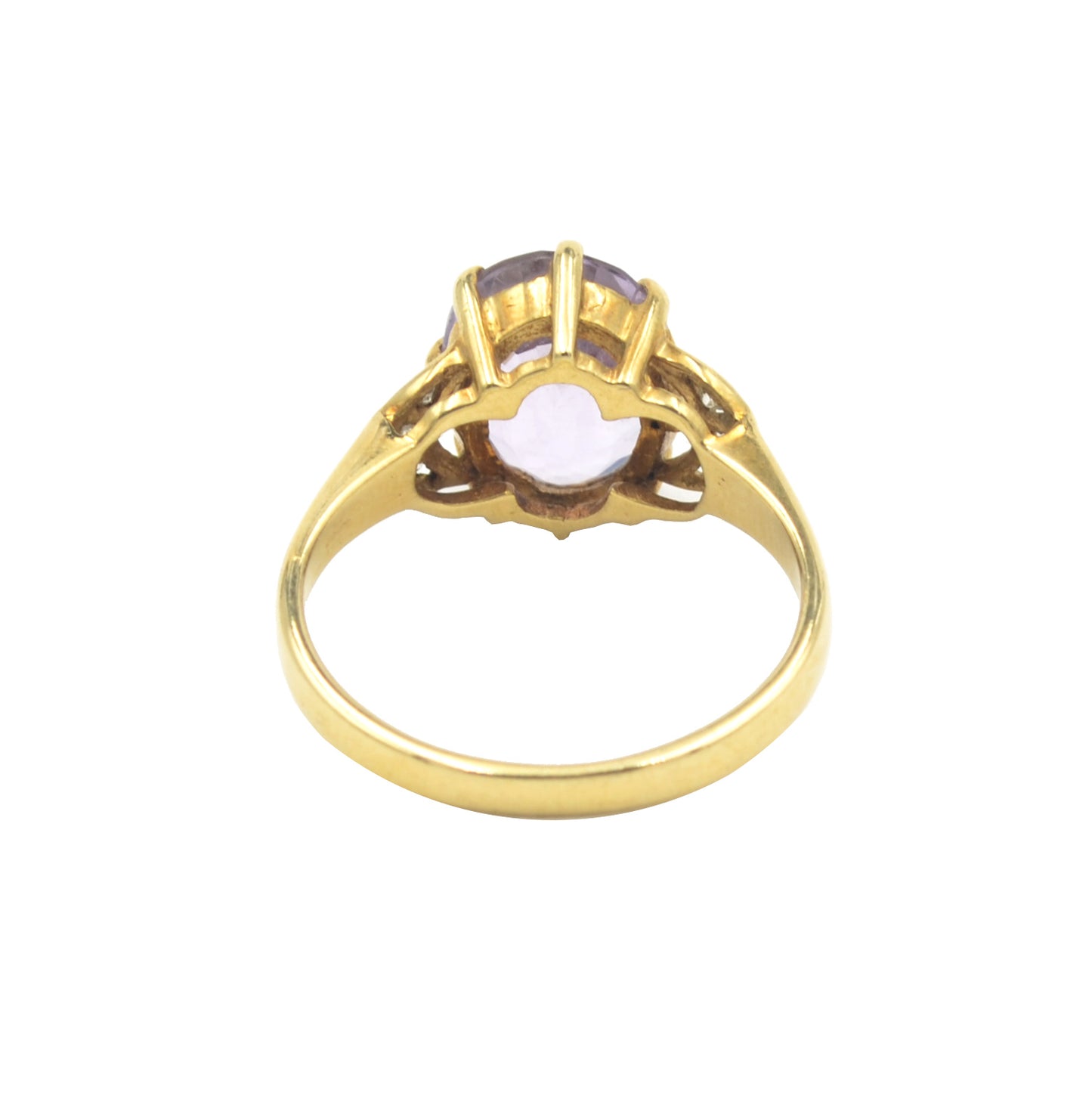 Vintage 14k gold ring with amethyst and diamonds