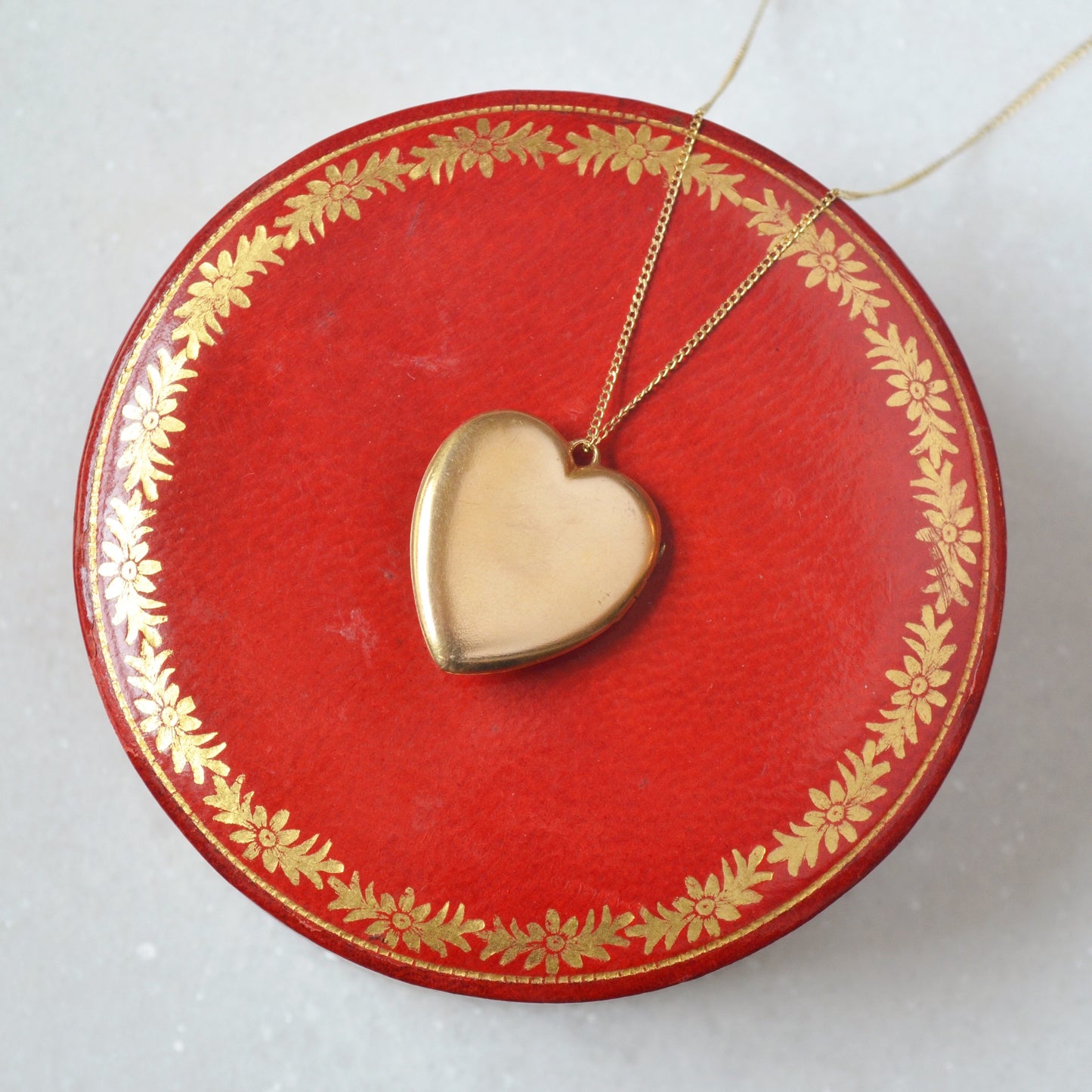 Marika Gems Antique Ruby and 14k Gold Heart Locket