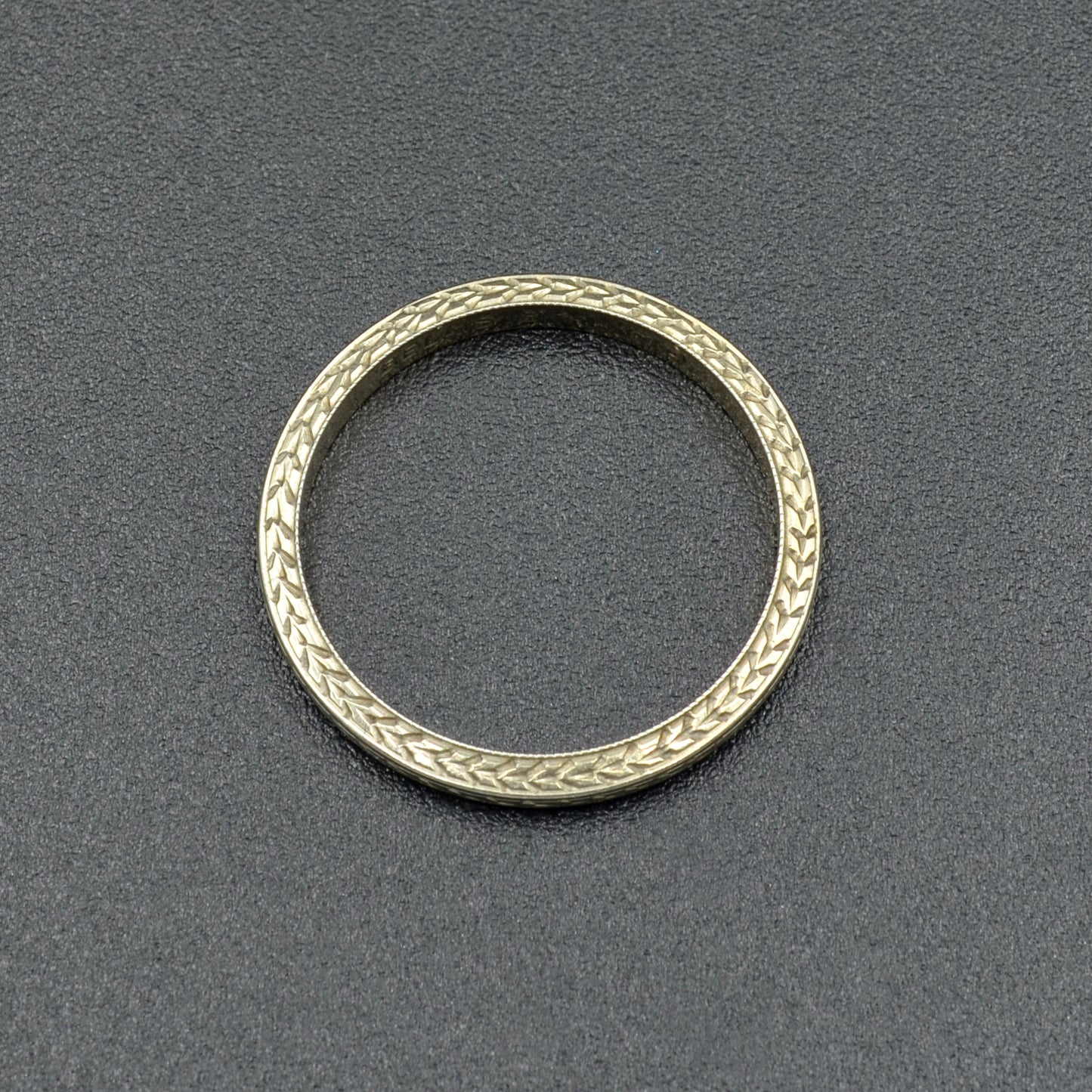 Belais White Gold Art Deco Wedding Band