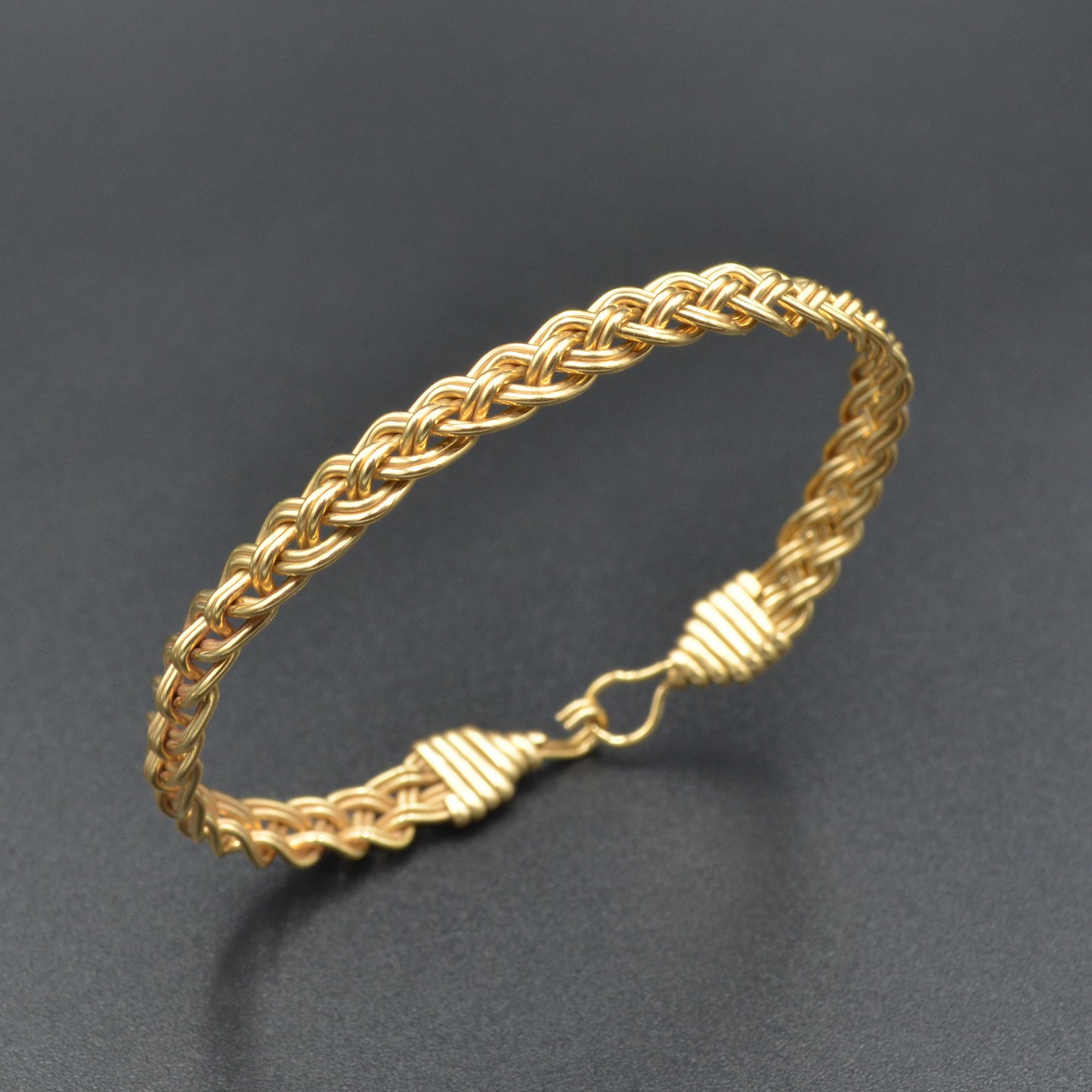 Vintage Gold-filled Braided Wire Cuff Bracelet