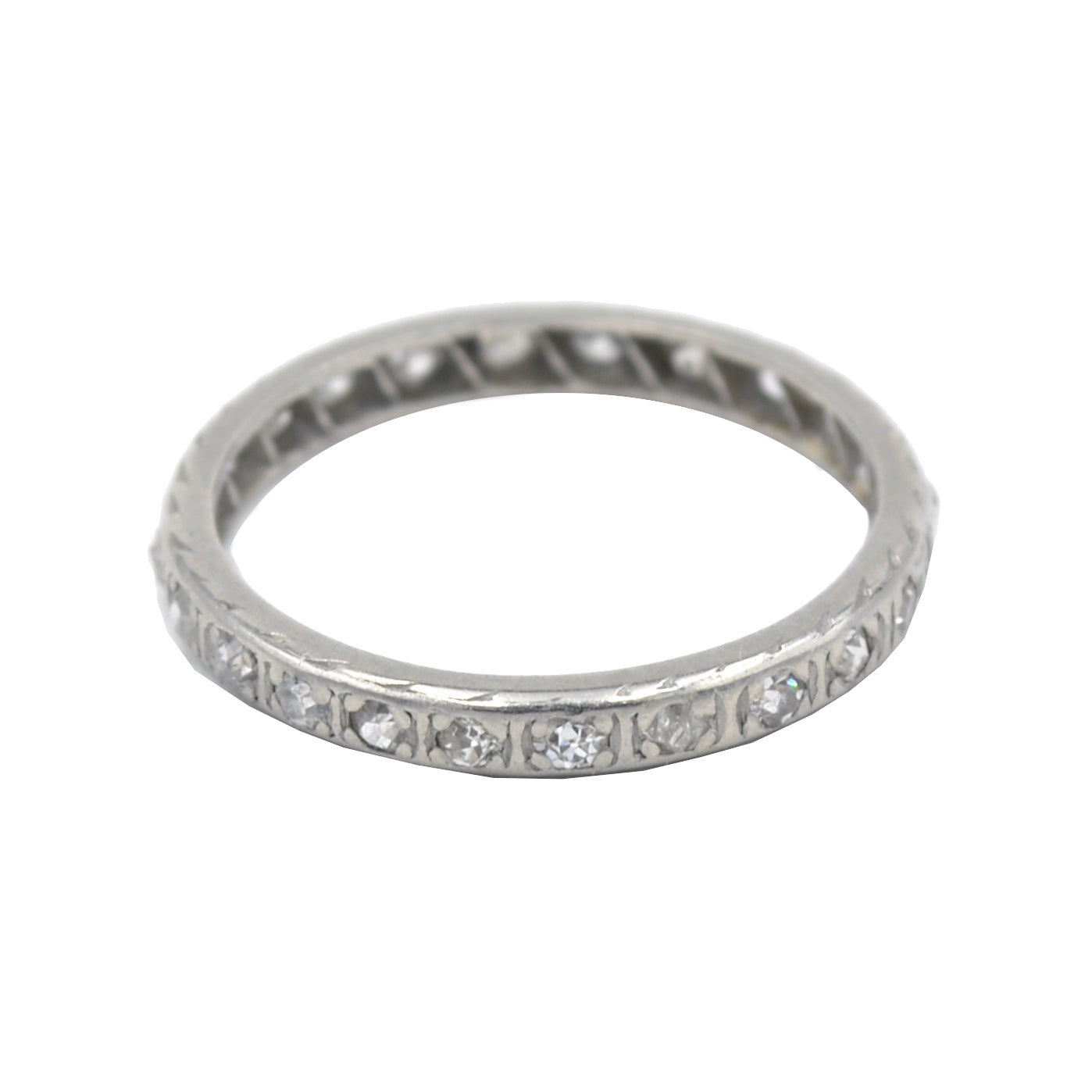 Antique Art Deco Diamond and Platinum Eternity Wedding Band