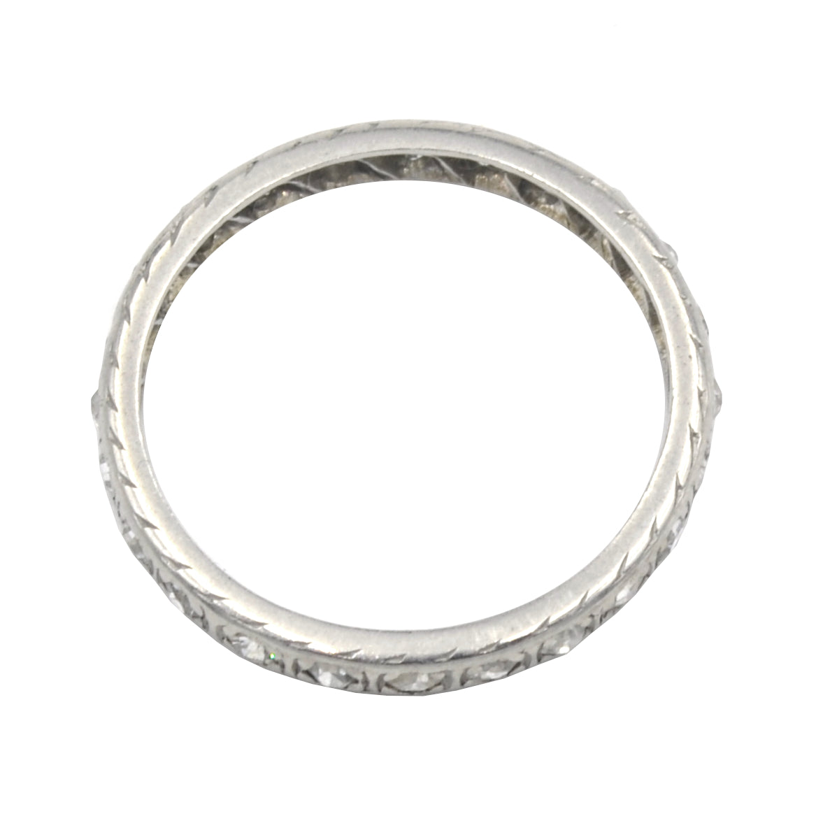 Antique Art Deco Diamond and Platinum Eternity Wedding Band