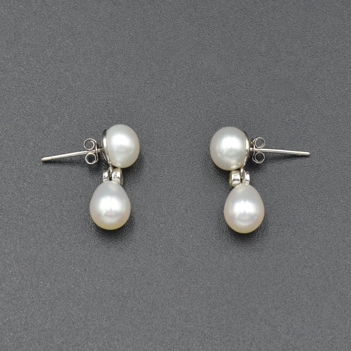 Pearl and Peridot Drop Earrings